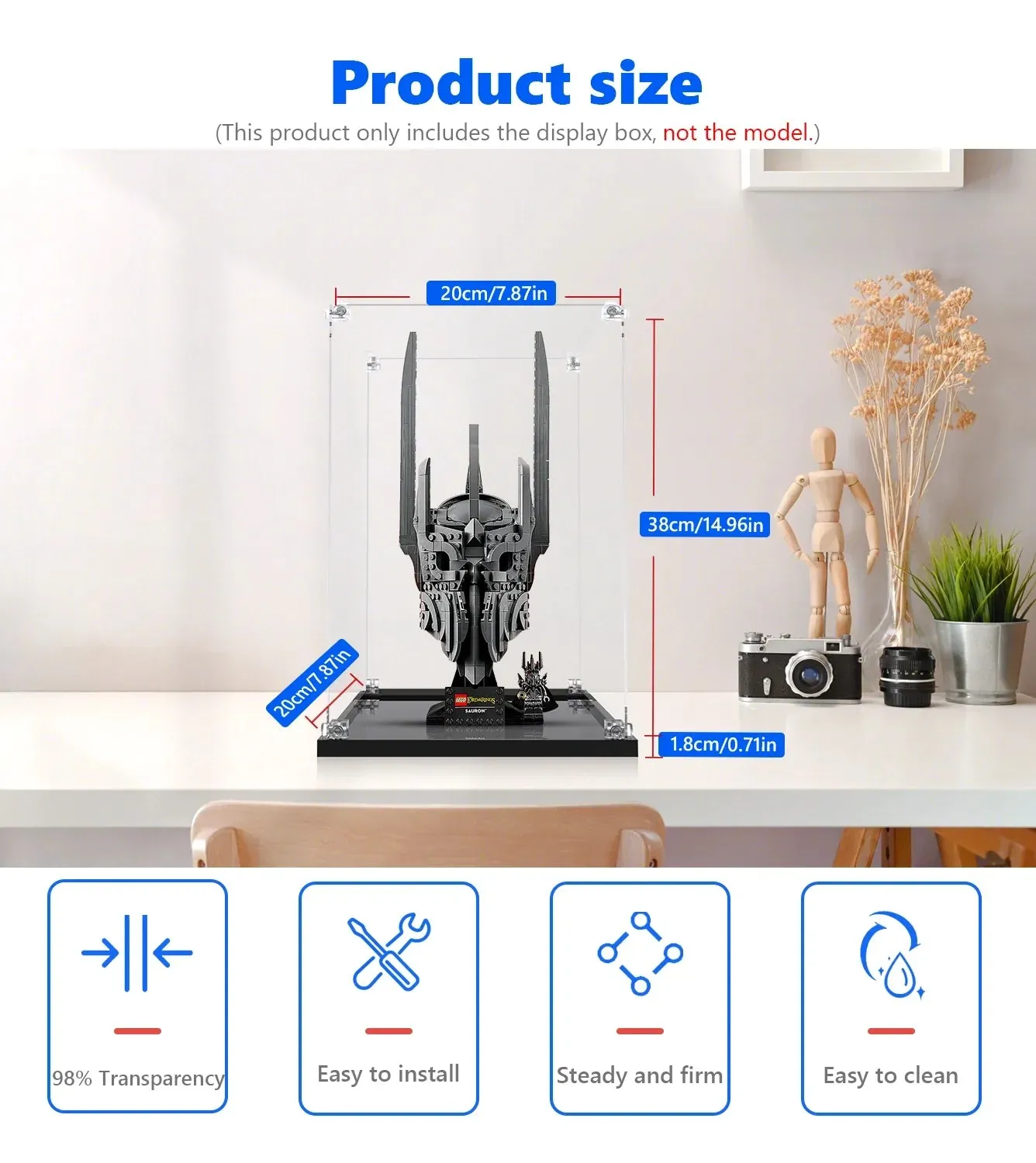 Gablota ekspozycyjna Premium kompatybilna z LEGO® Icons The Lord of the Rings: Sauron's Helmet 11373 — 4