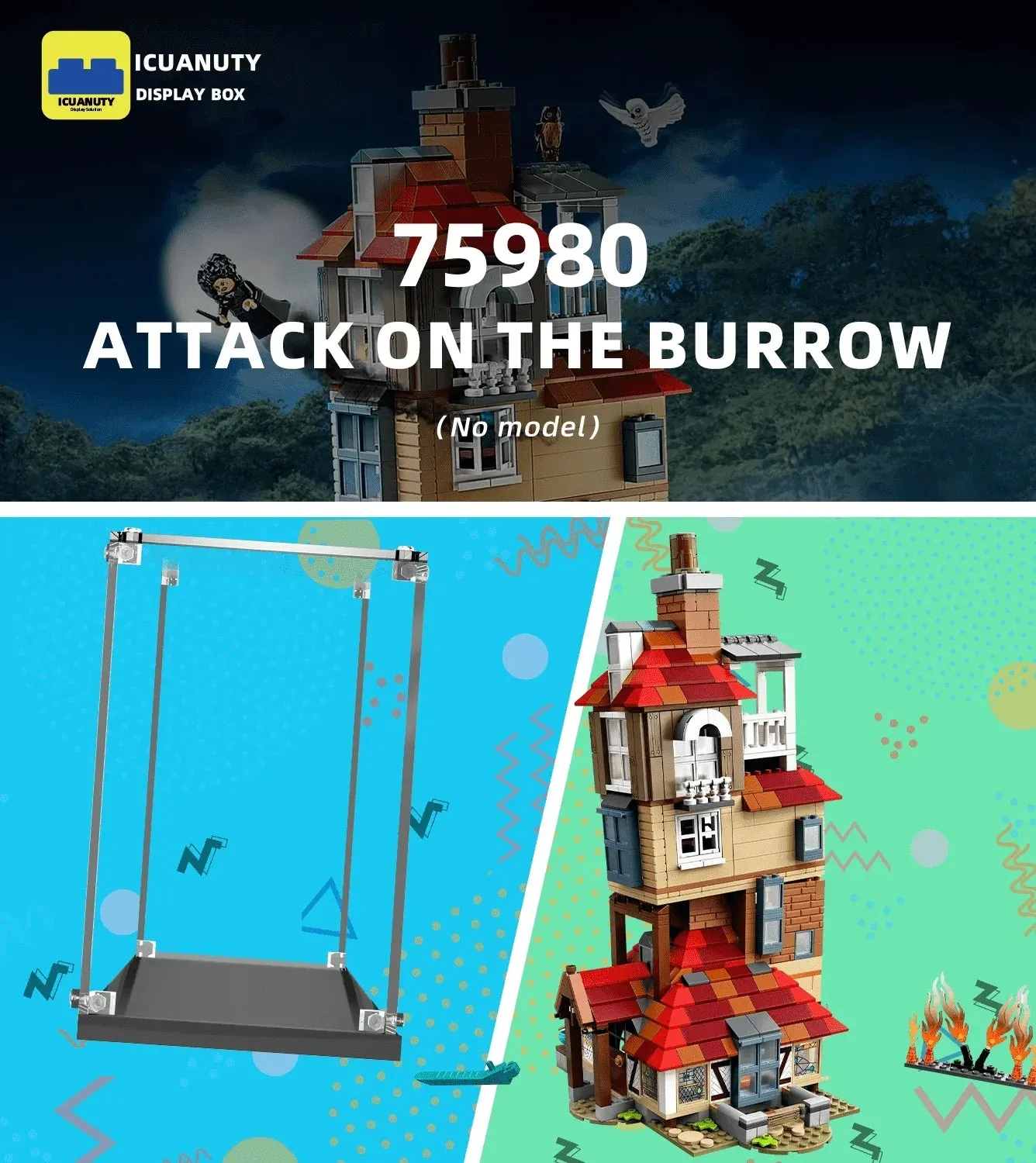 Display case for LEGO Harry Potter Attack on The Burrow 75980 — 5