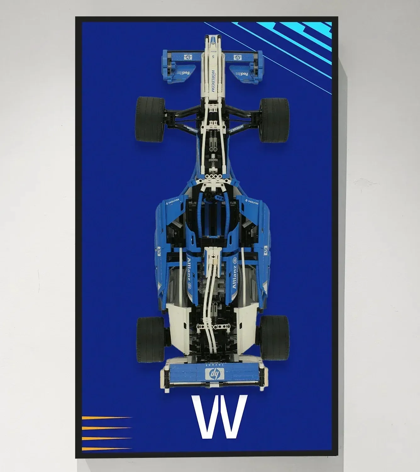 Wall Display Frame for LEGO Williams F1 Team Racer 8461 — 2