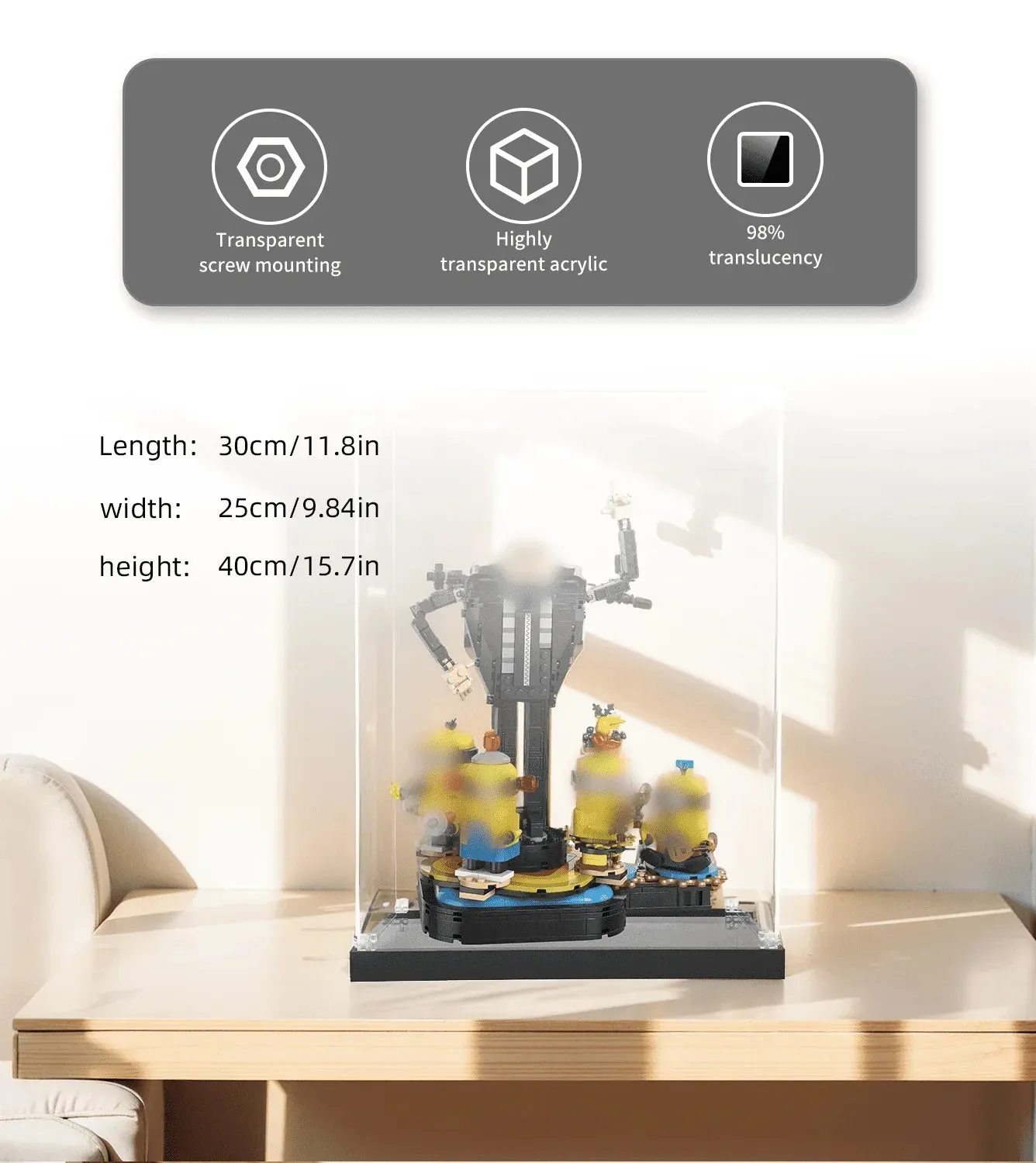 Display case for LEGO Gru and Minions 75582 — 6