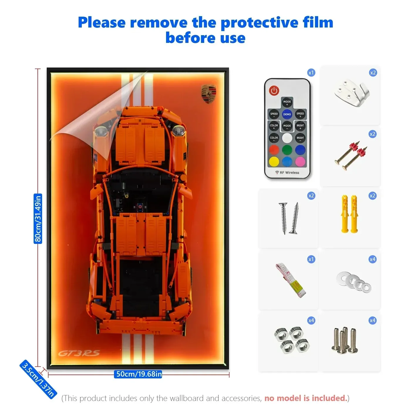 Sieninis eksponavimo rėmas LEGO Technic 42056 automobiliui Porsche 911 GT3 RS — 9