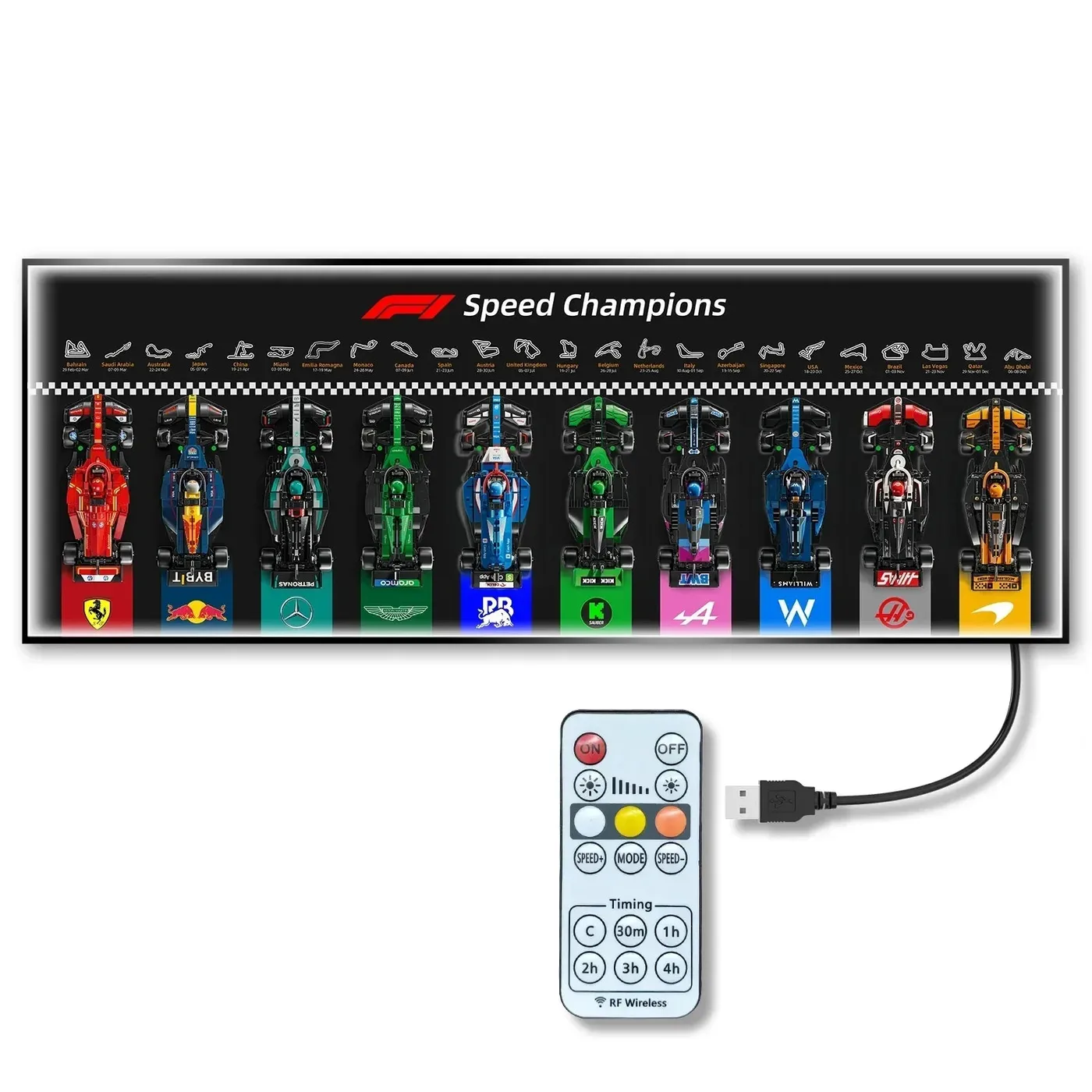 Display wall frame for LEGO Speed Champion F1 series Full Collection /horizontal line display — 15