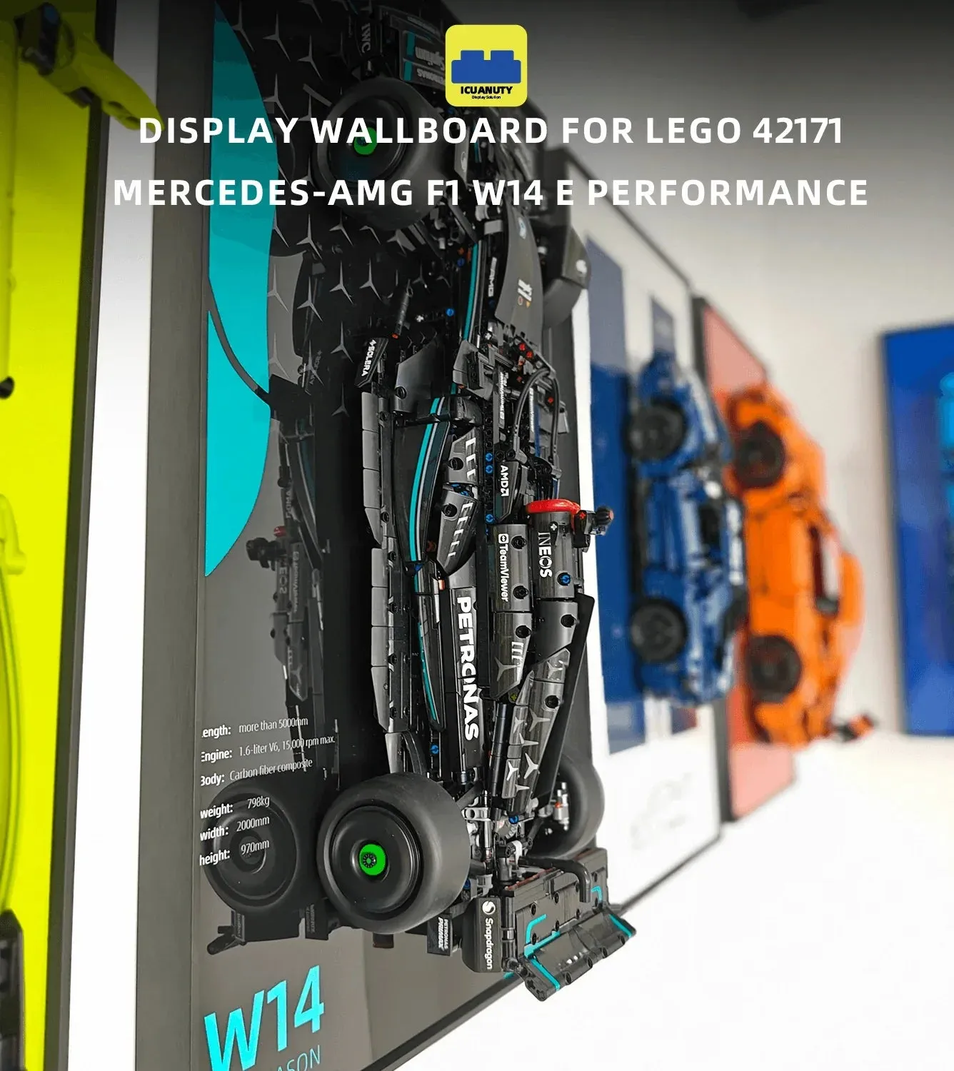 Sieninis eksponavimo rėmas LEGO Mercedes-AMG F1 W14 E (42171) — 5