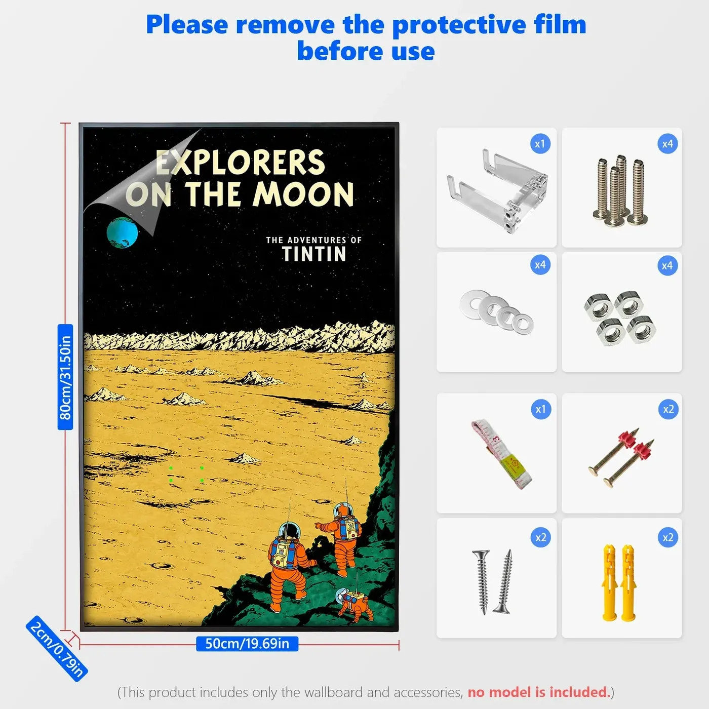 Ramka ekspozycyjna na ścianę do LEGO Ideas Tintin® Moon Rocket 21367 — 4