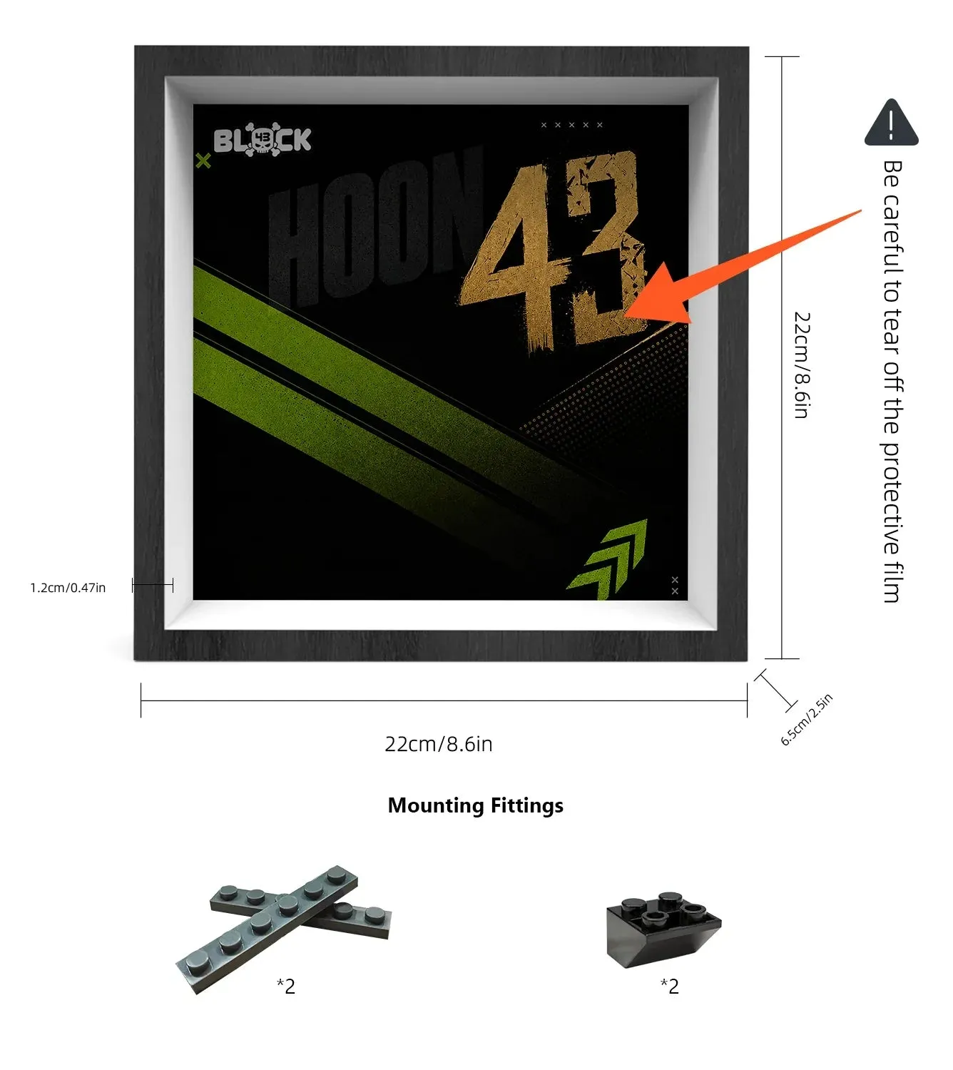 Wall Display Frame for LEGO Speed Champions Ken Block's '65 Ford Mustang Hoonicorn V1 77262 — 6