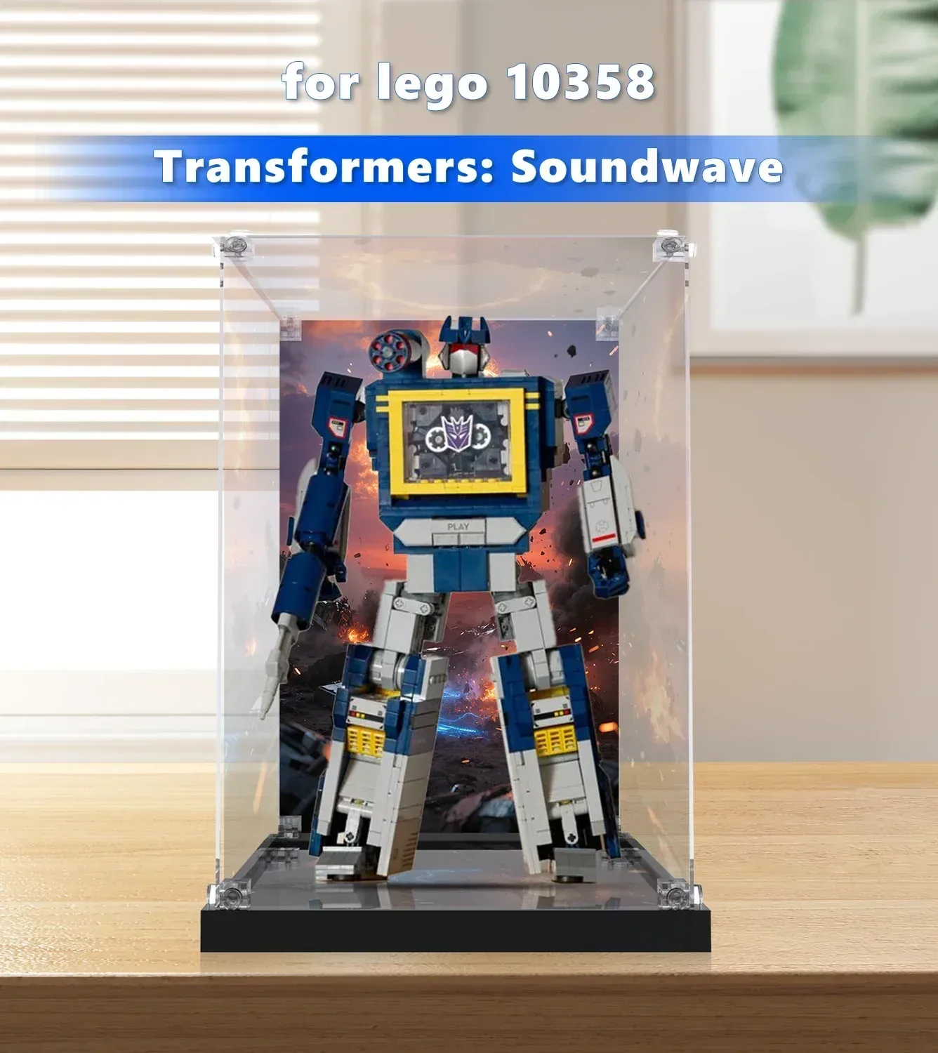 Display case for LEGO® Icons Transformers Soundwave 10358 — 10