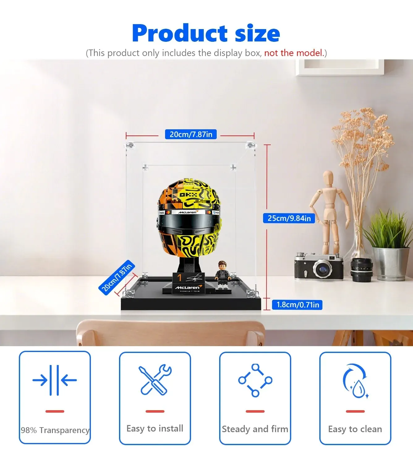 Display Case for LEGO® Editions McLaren Mastercard F1® Team Lando Norris Helmet 43023 — 12