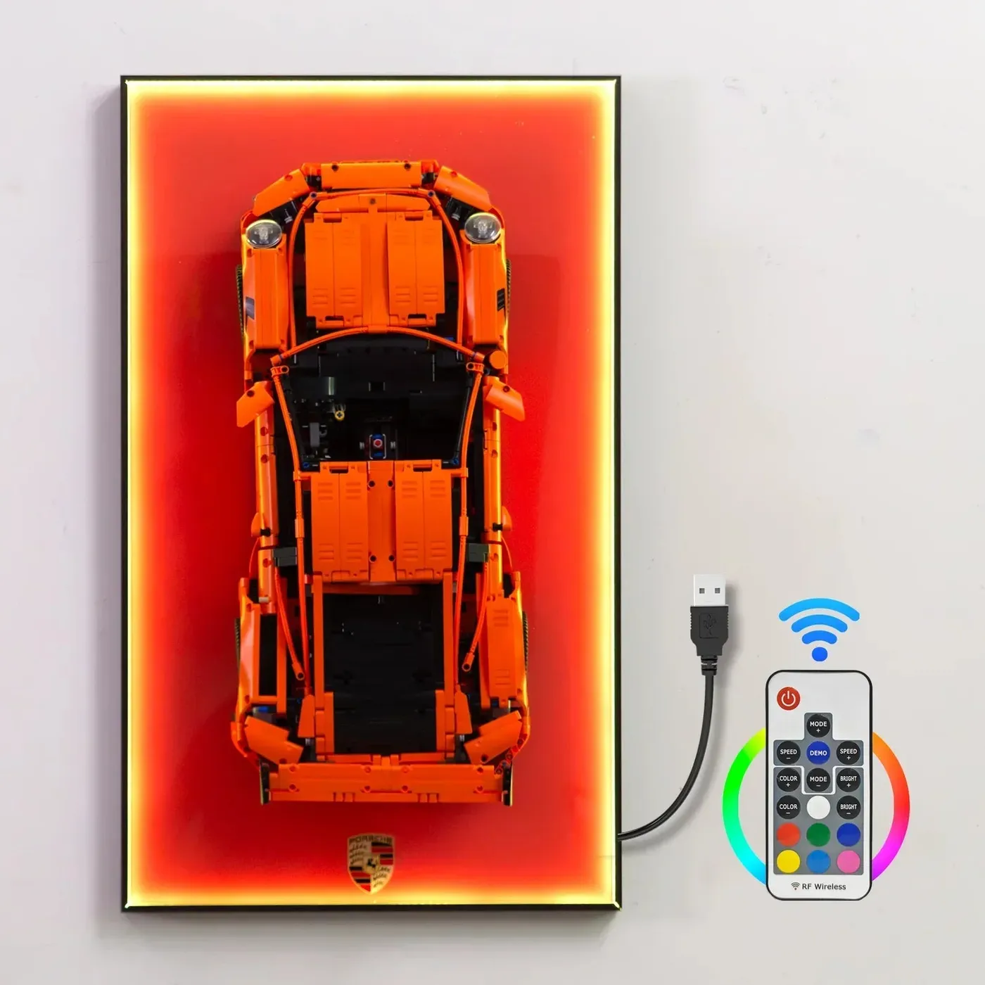 Sieninis eksponavimo rėmas LEGO Technic 42056 automobiliui Porsche 911 GT3 RS — 14