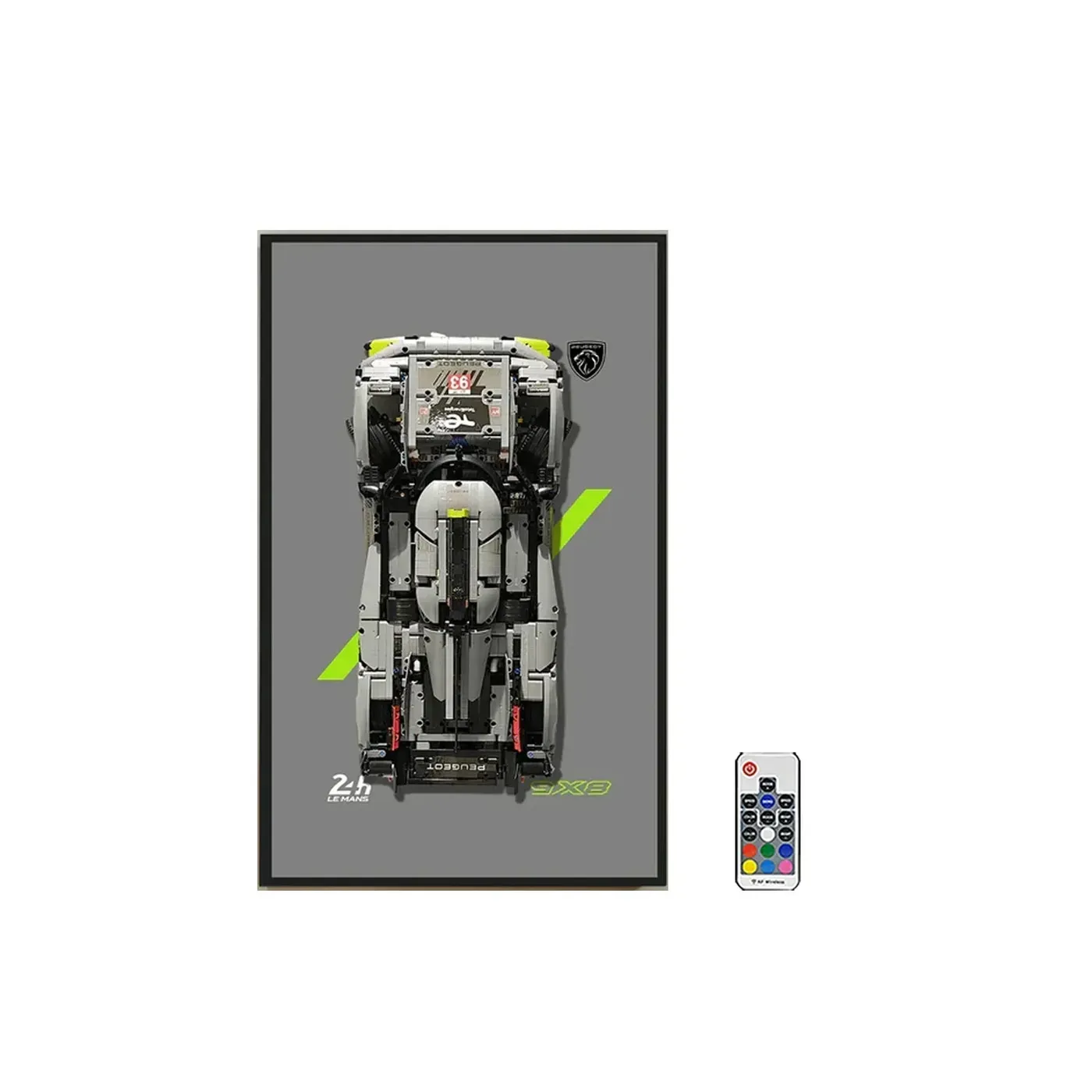 Väggmonterad displayram för LEGO 42156 Technic™ PEUGEOT 9X8 24H Le Mans Hybrid Hypercar — 25