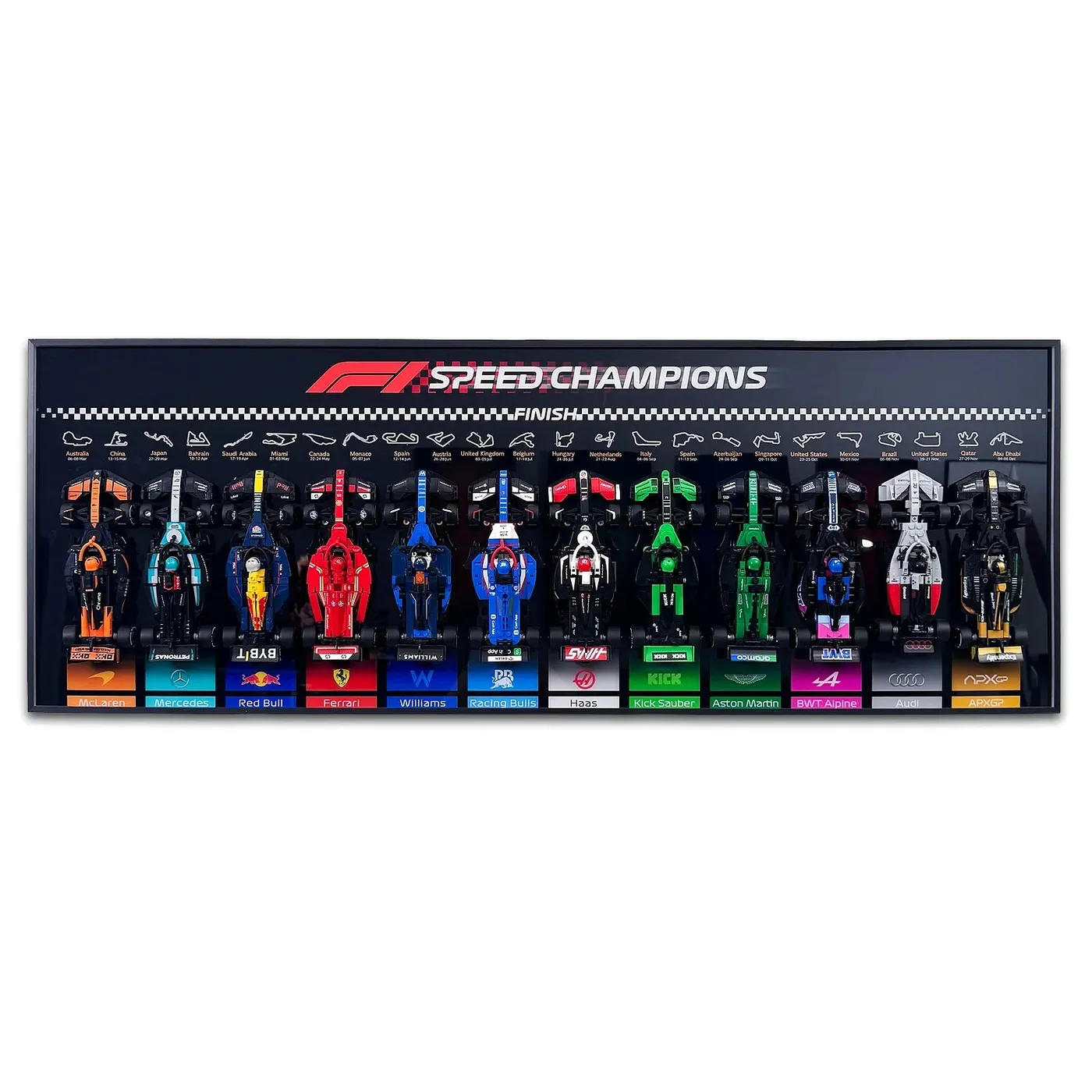 Display Wall Frame for LEGO Speed Champions F1 Series 12-in-1 / Horizontal — 7