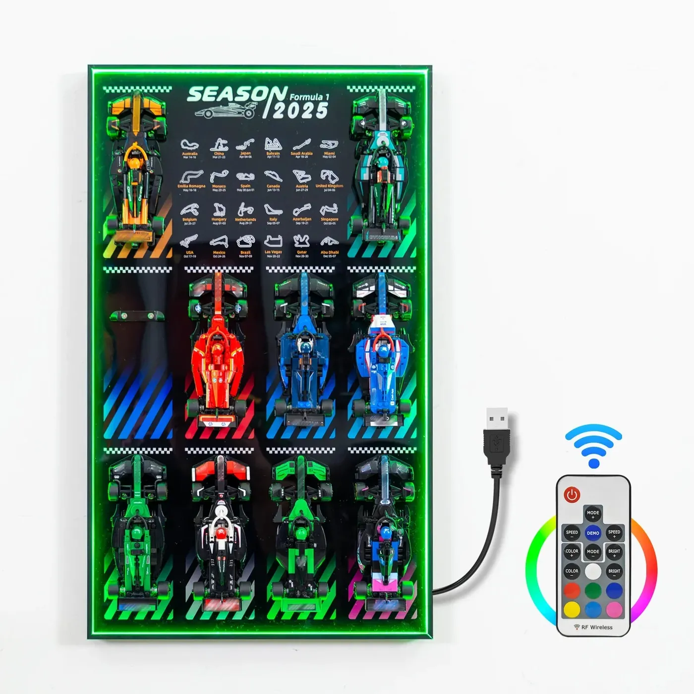 Display wall frame for LEGO Speed Champion series Full Collection — 17
