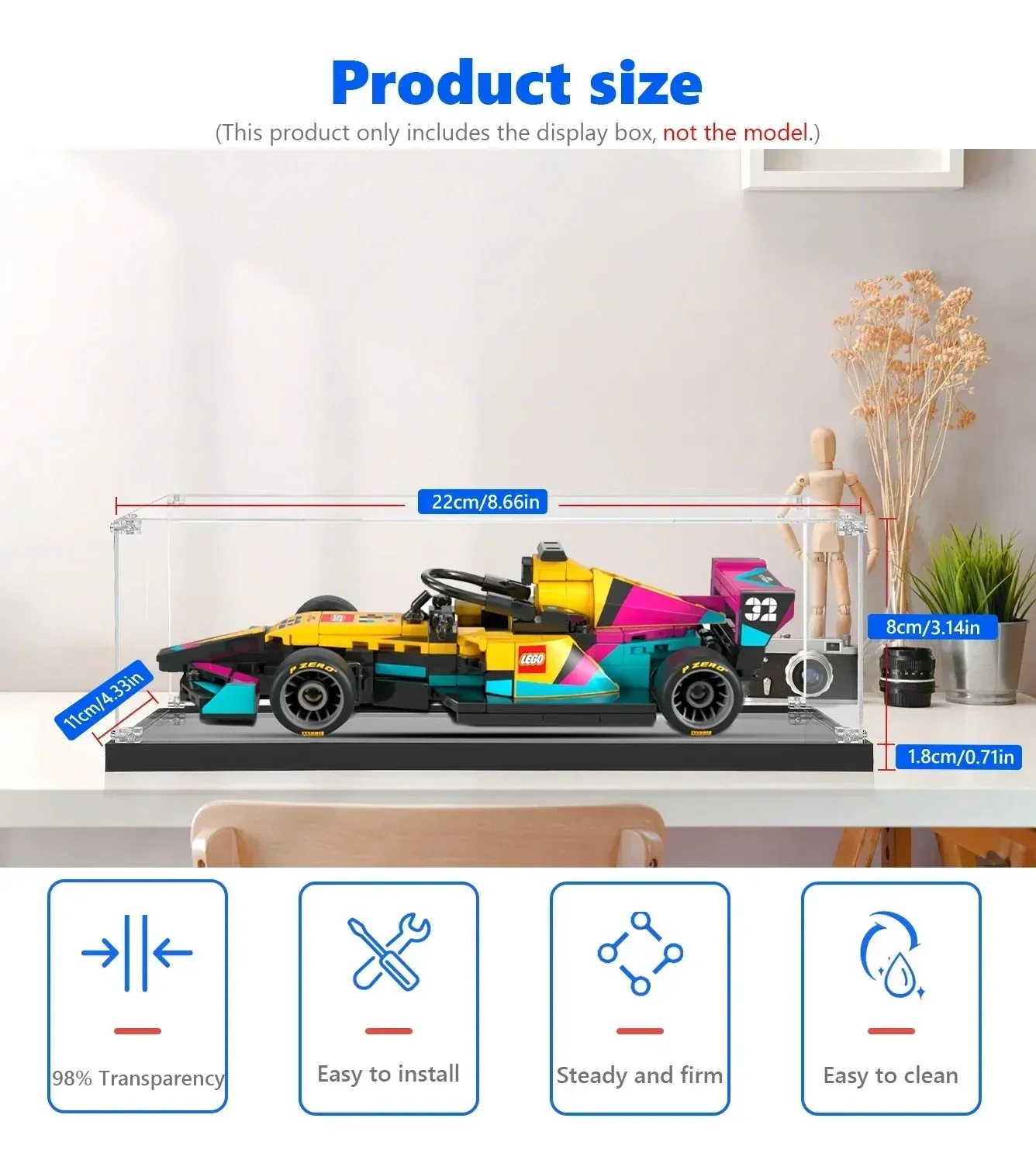 Vitrine für LEGO® Speed Champions F1 ACADEMY™ Race Car 77258 — 6