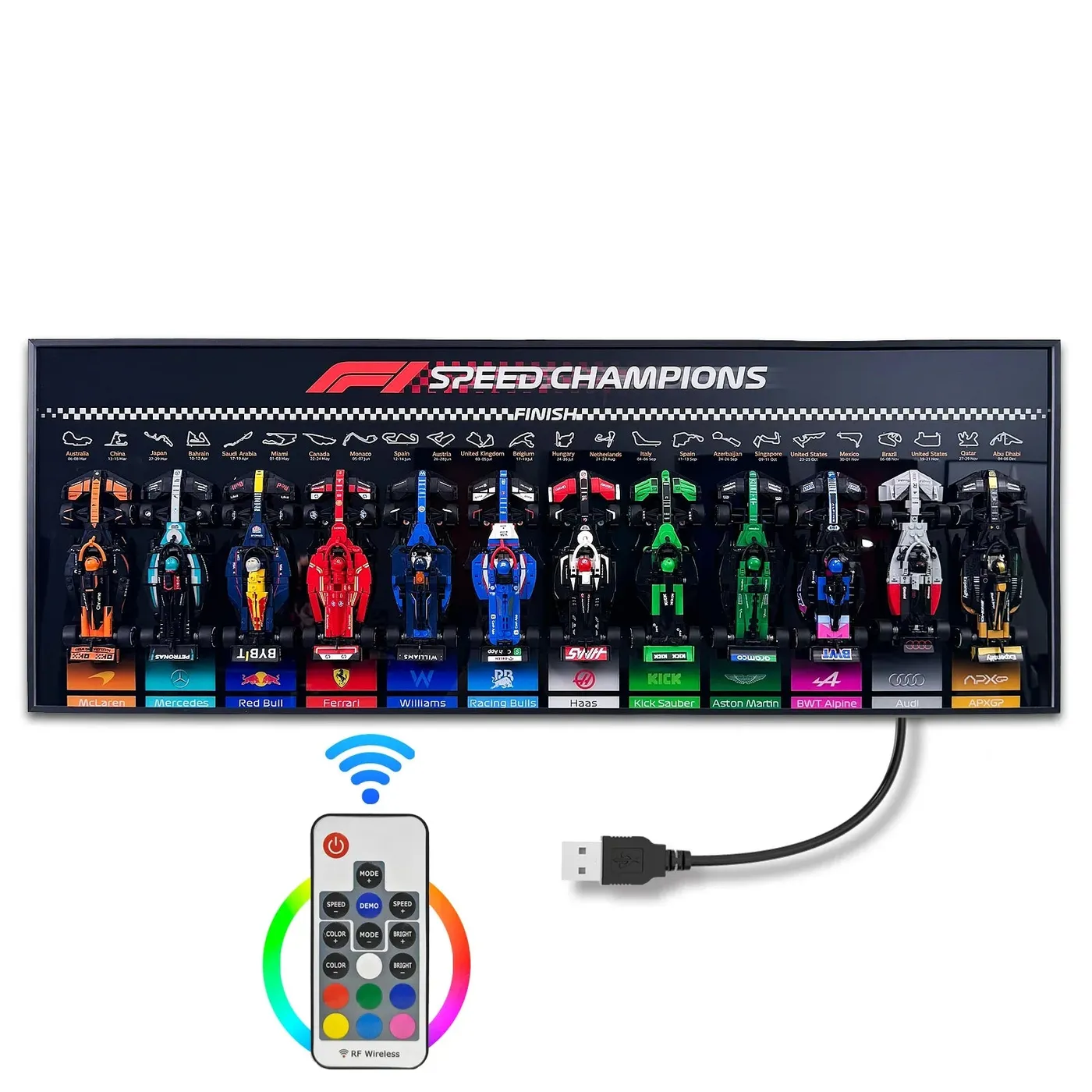 Display Wall Frame for LEGO Speed Champions F1 Series 12-in-1 / Horizontal — 13