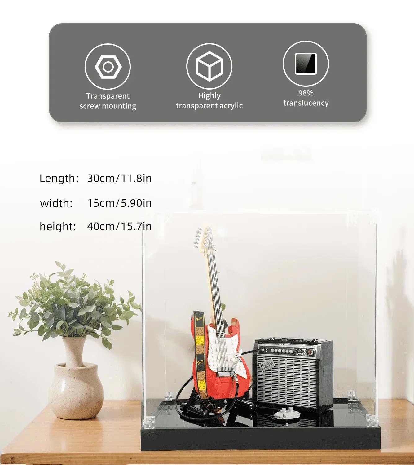 Display Case for LEGO Ideas Fender Stratocaster 21329 — 5