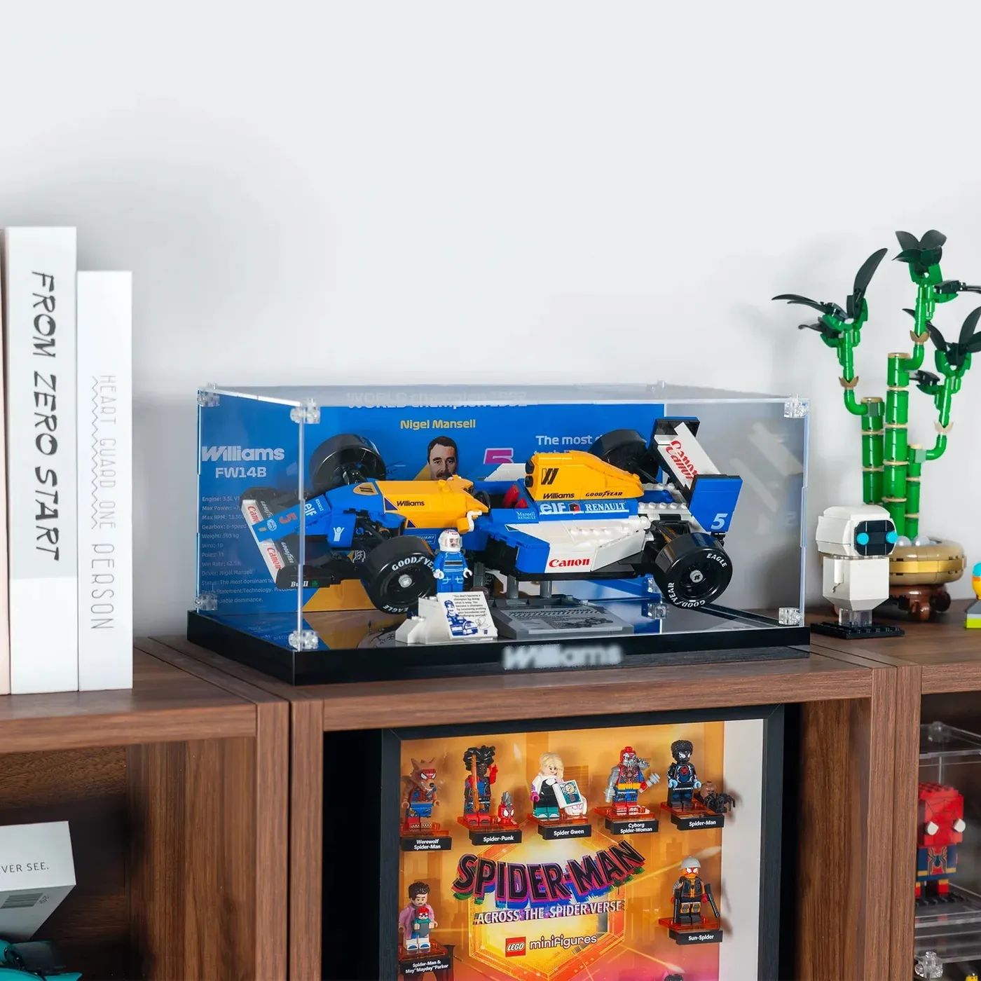 Display Case for LEGO® Icons F1 Legends Collection (McLaren MP4/4 10330, Williams FW14B 10353, Ferrari F2004 11375) — 11