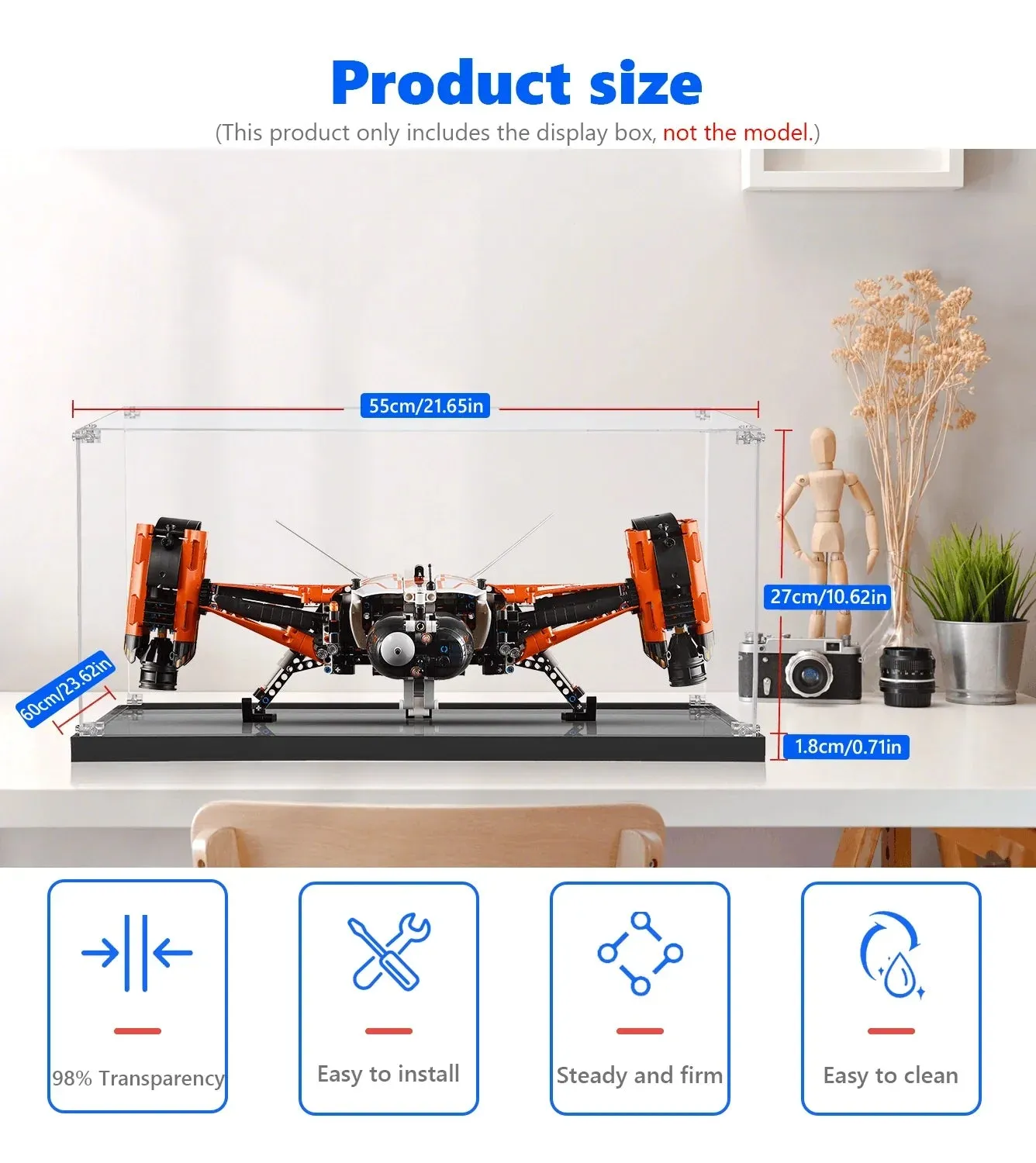 Display case for LEGO® Technic™ VTOL Heavy Cargo Spaceship LT81 (42181) — 5