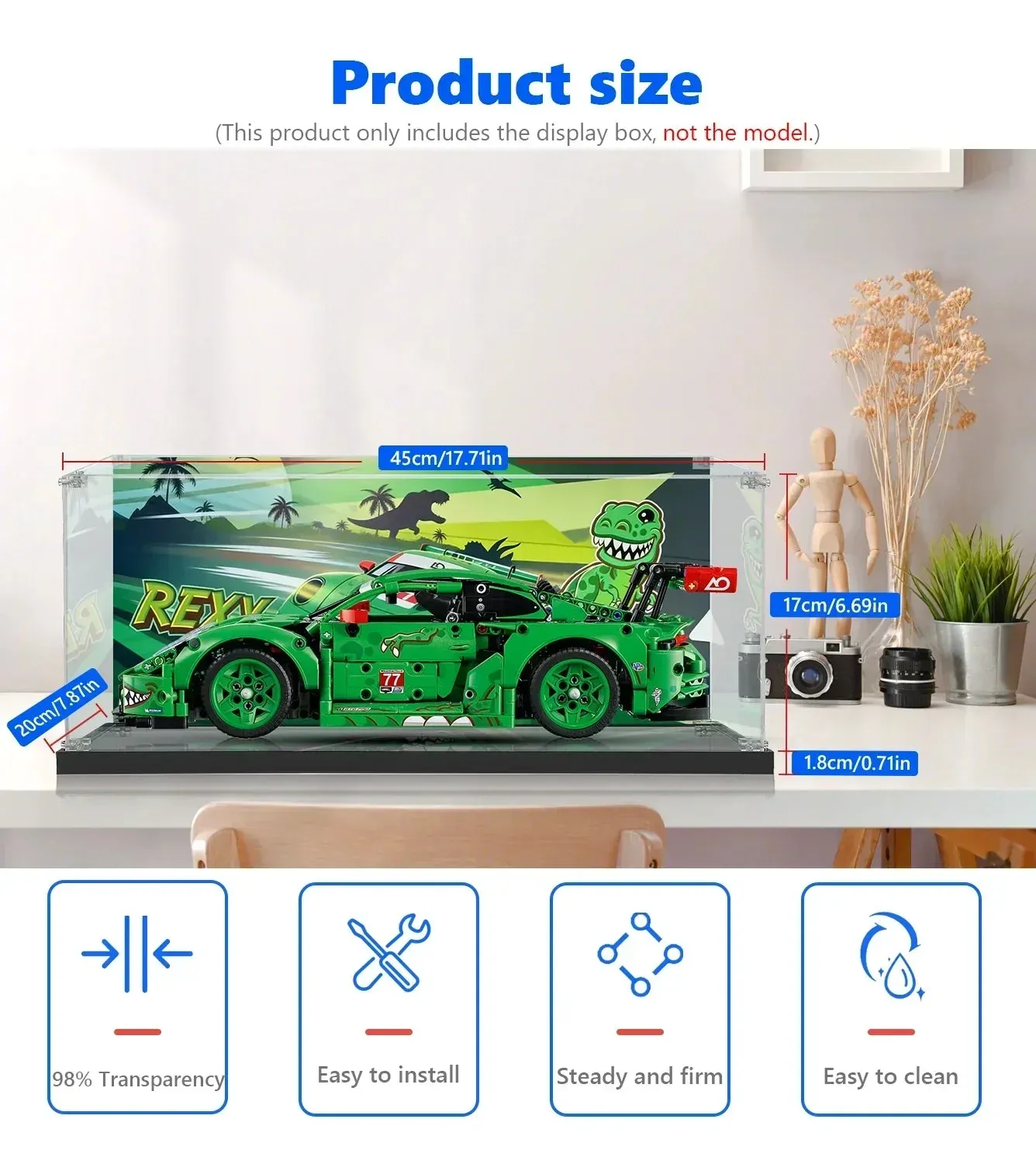 Eksponavimo dėžė, skirta LEGO Technic™ Porsche 911 GT3 R REXY AO Racing Car 42224 — 14