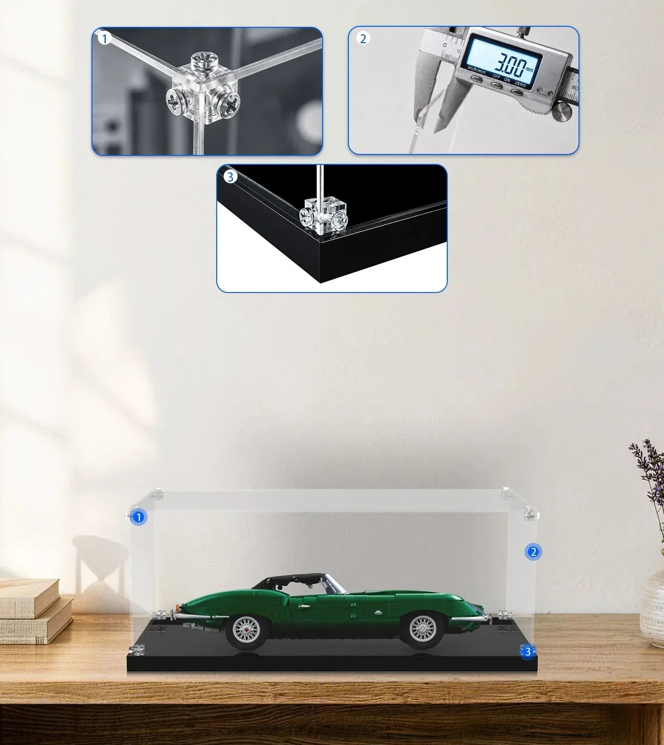 Display case for LEGO® Icons Jaguar E-Type 11381 — 17