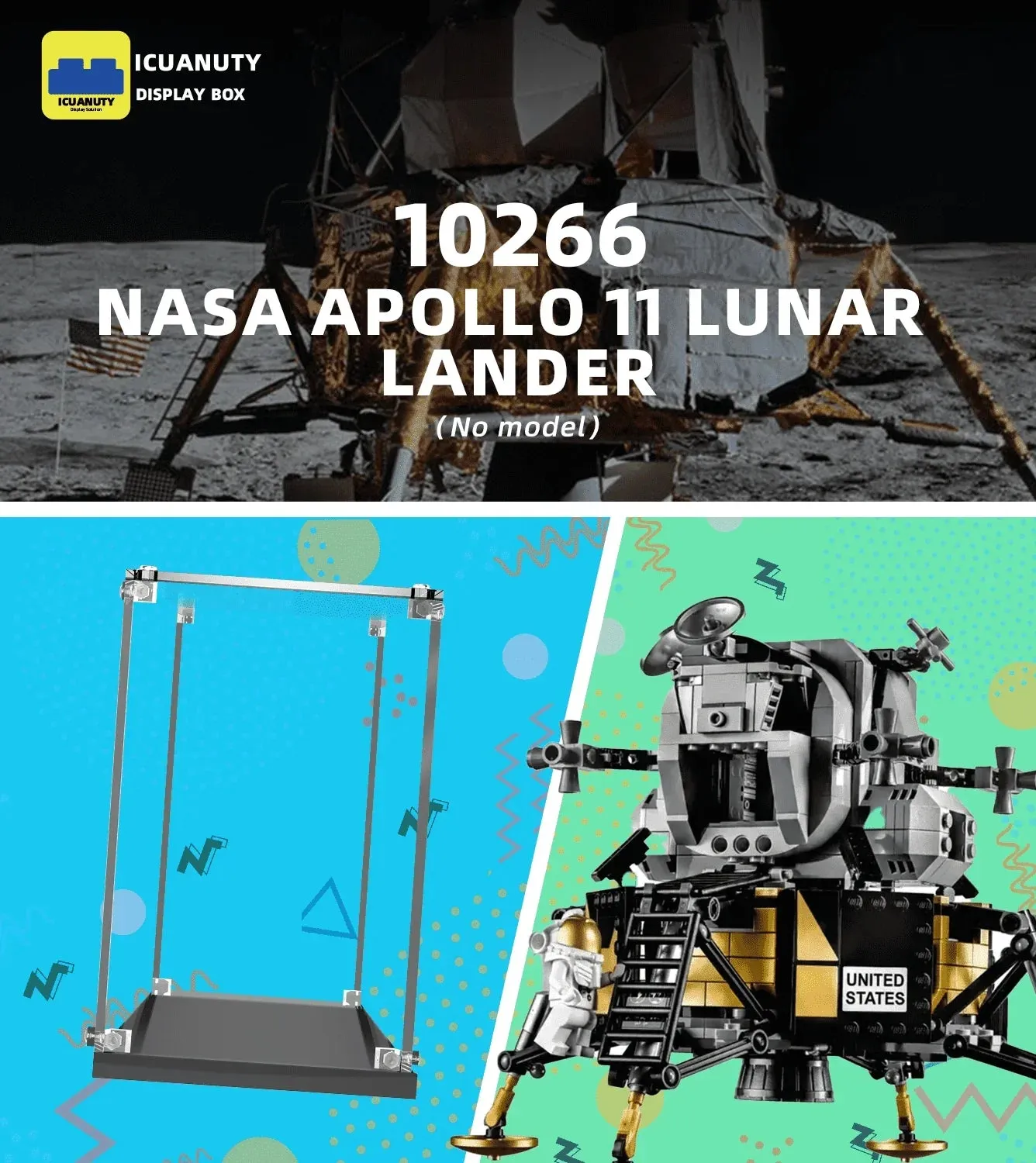 Display Case For Lego NASA Apollo 11 Lunar 10266 — 4