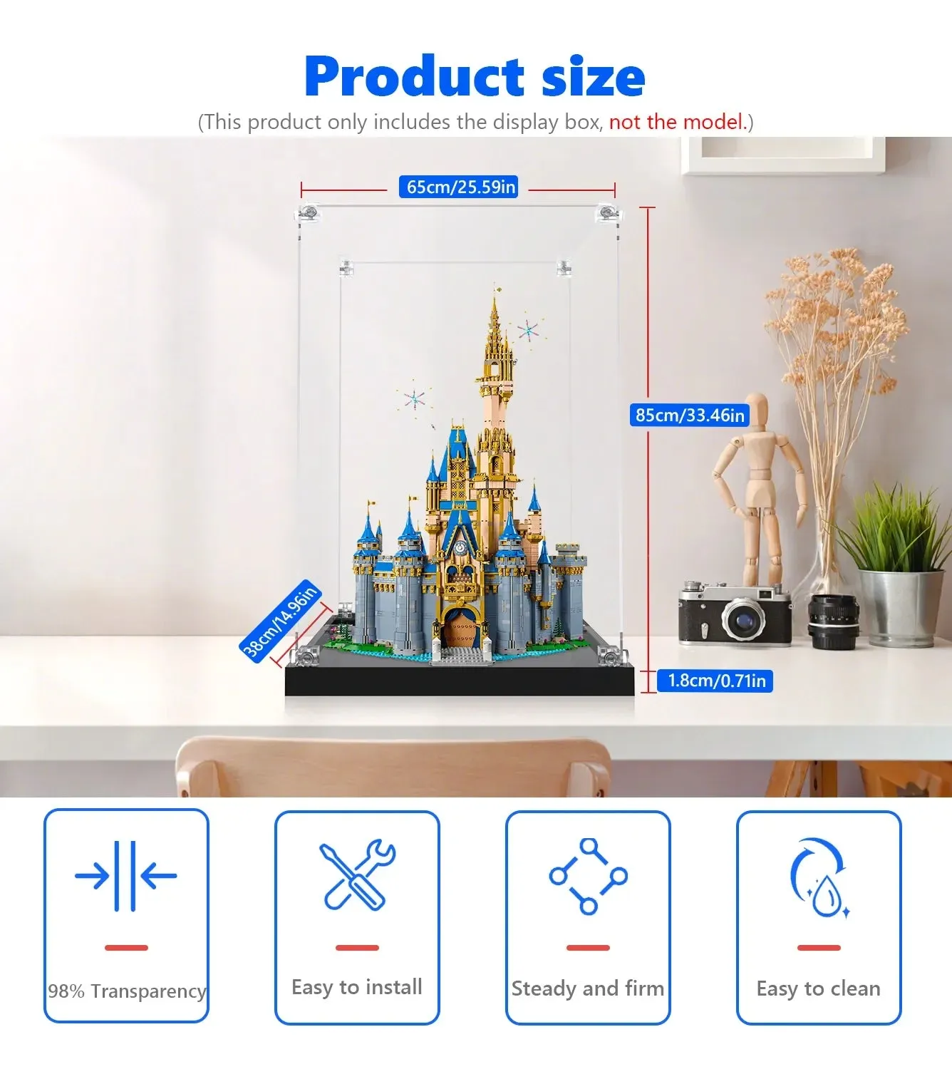 Display case for LEGO® Disney Mickey and Friends Disney Castle 43222 — 9