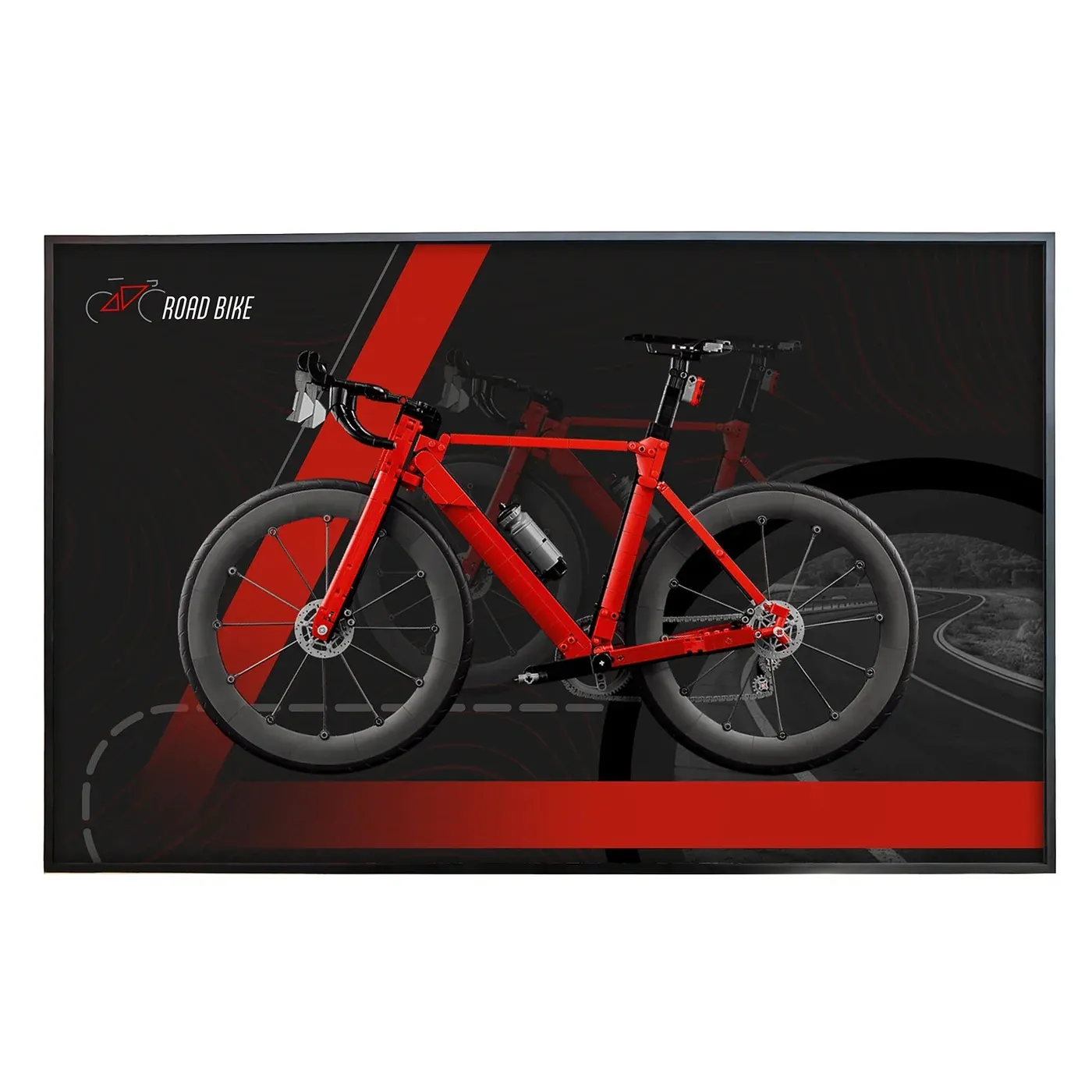 Väggmonterad displayram för LEGO® Icons Road Bike 11380 — 3