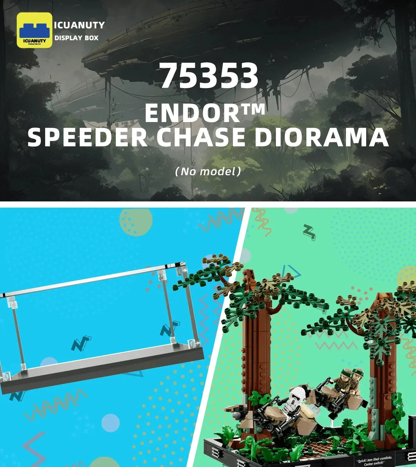 Vitrine für LEGO Star Wars Endor Speeder Chase Diorama 75353 — 4