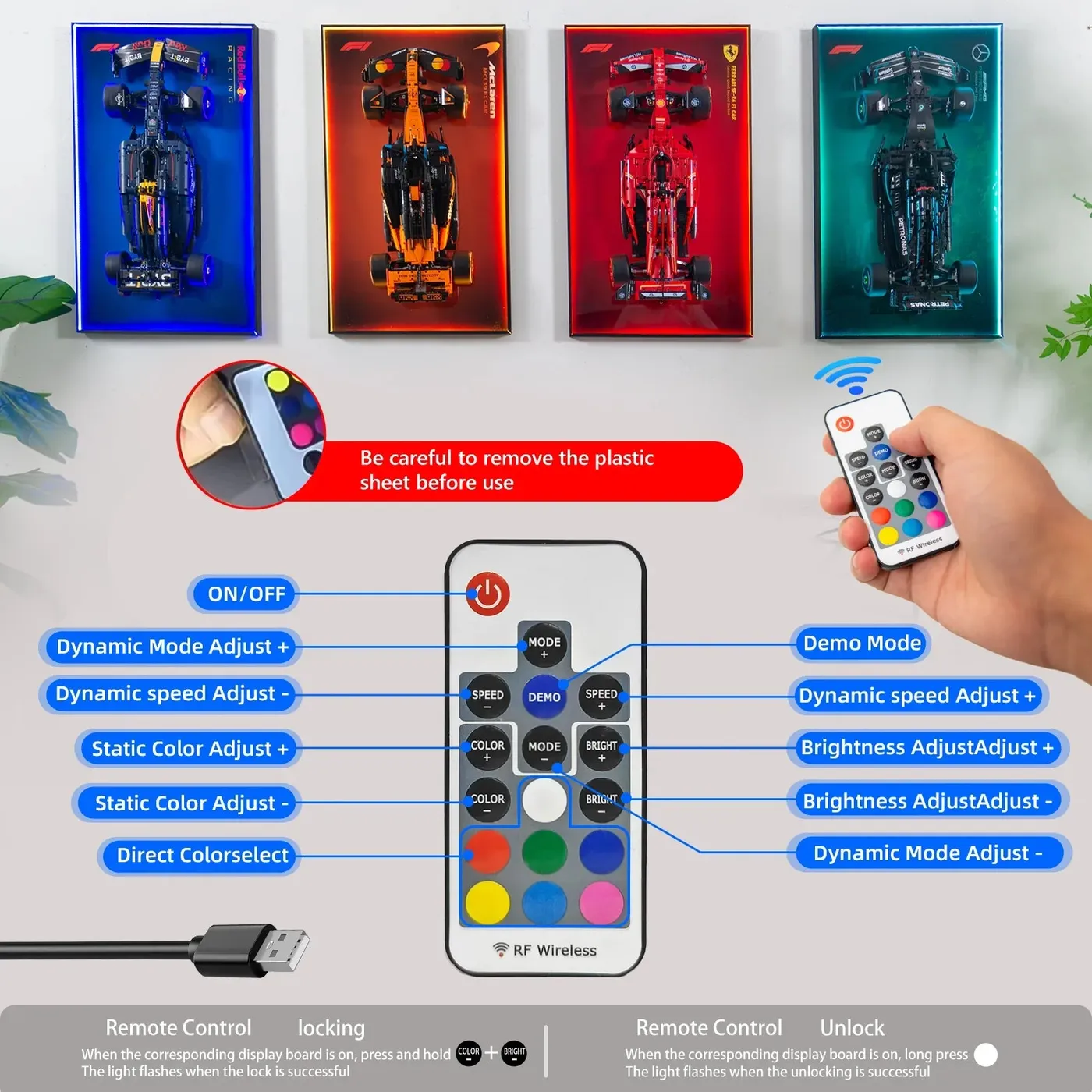 Premium sieninis eksponavimo rėmas, skirtas LEGO Technic McLaren MCL39 F1 Car (42228) — 27