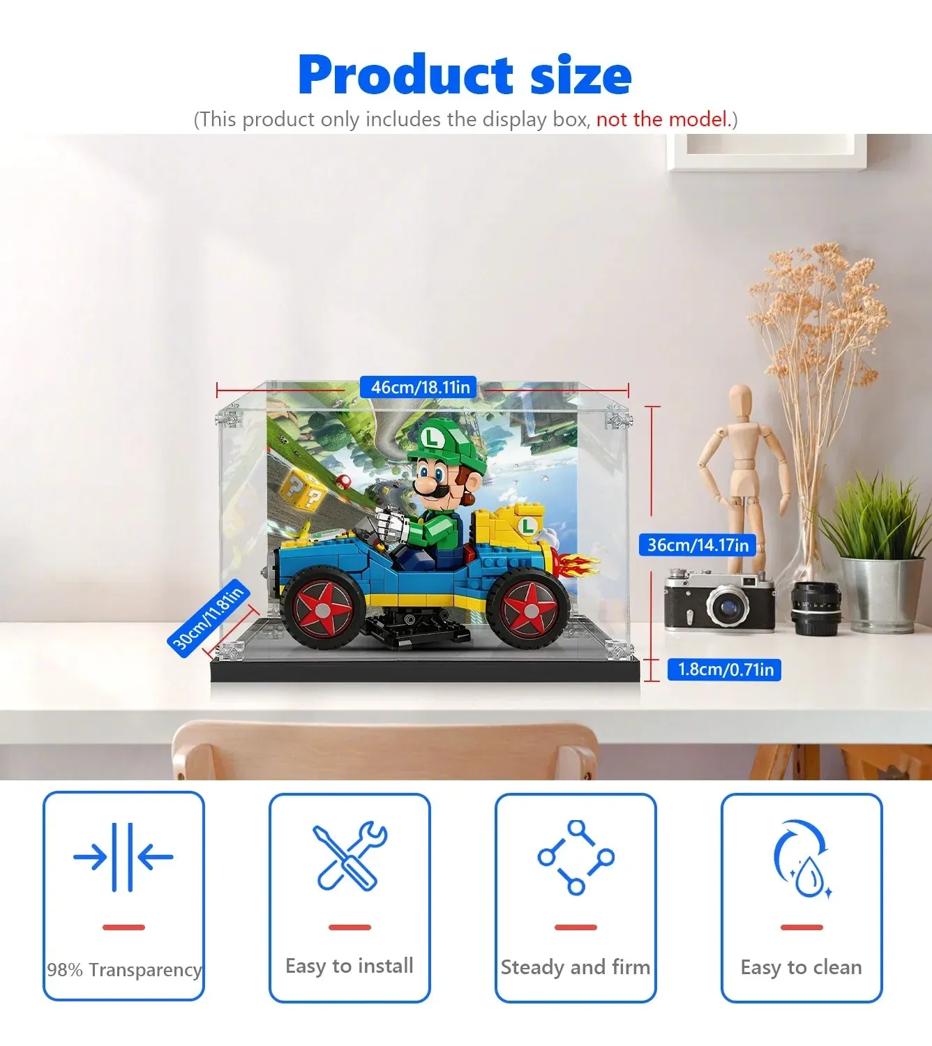 Display Case for LEGO® Super Mario™ Mario Kart™ – Luigi & Mach 8 72050 — 6