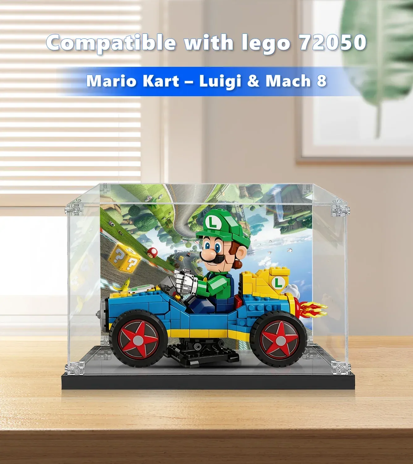 Display Case for LEGO® Super Mario™ Mario Kart™ – Luigi & Mach 8 72050 — 2