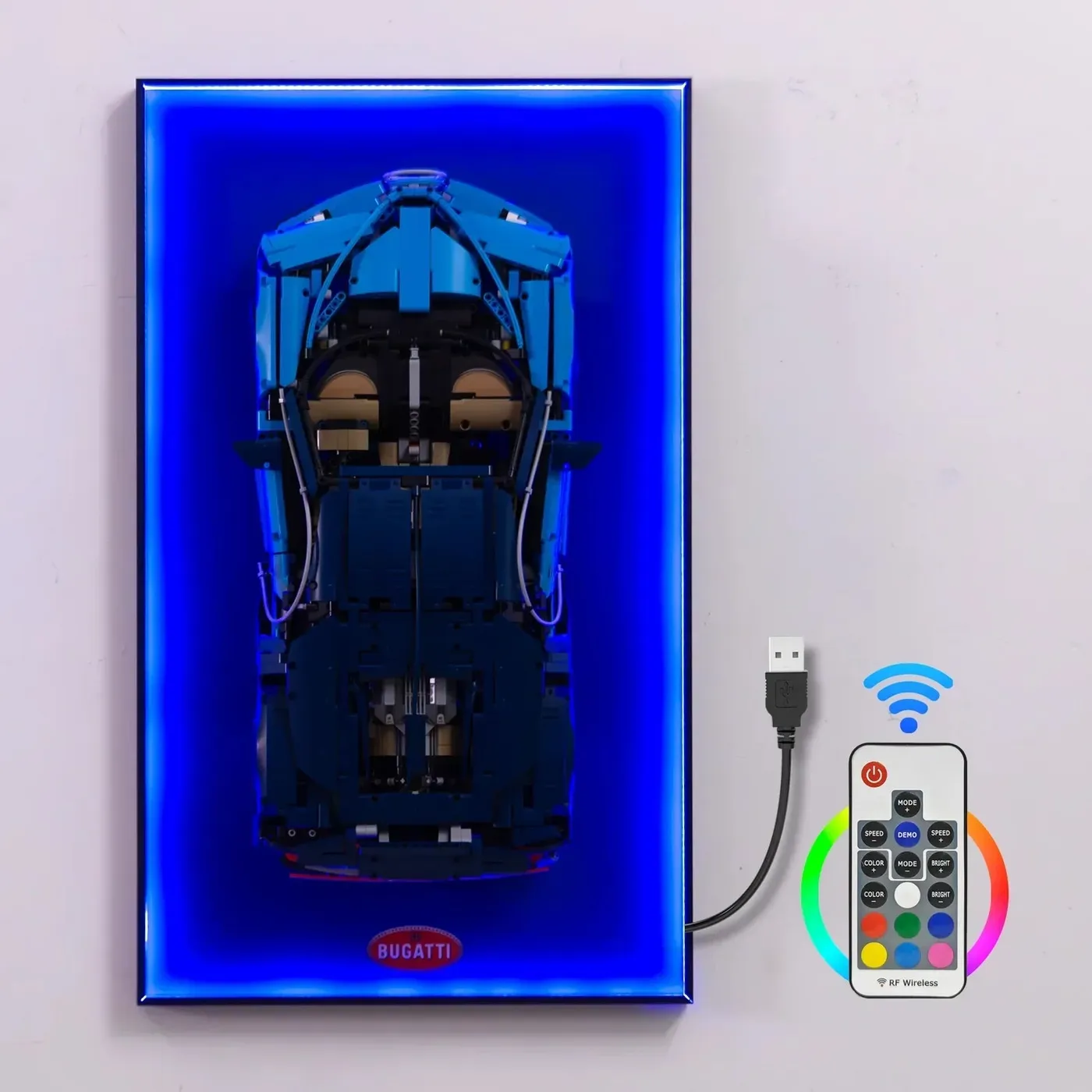 Väggmonterad displayram för LEGO 42083 Technic™ Bugatti Chiron-bil — 9