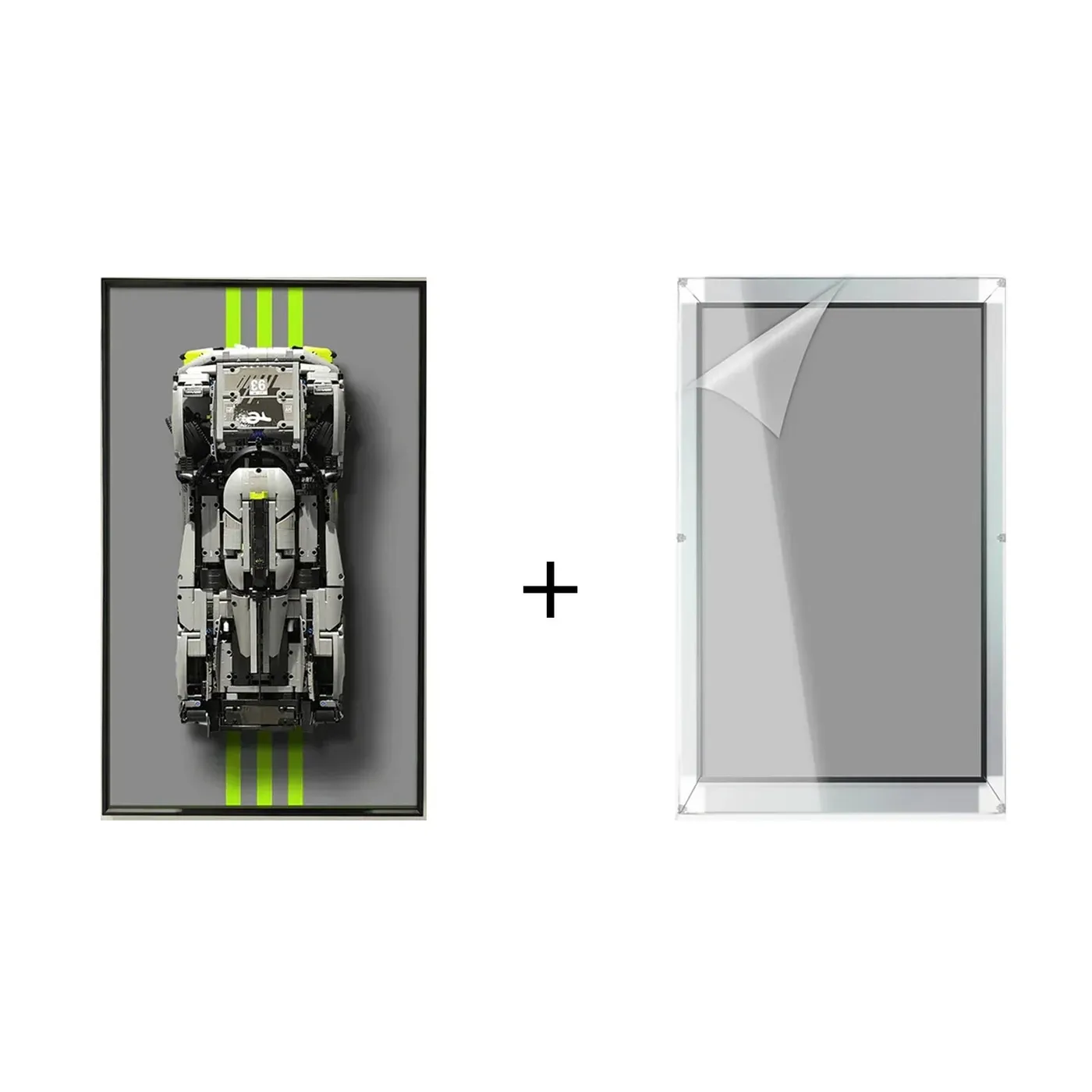 Väggmonterad displayram för LEGO 42156 Technic™ PEUGEOT 9X8 24H Le Mans Hybrid Hypercar — 44