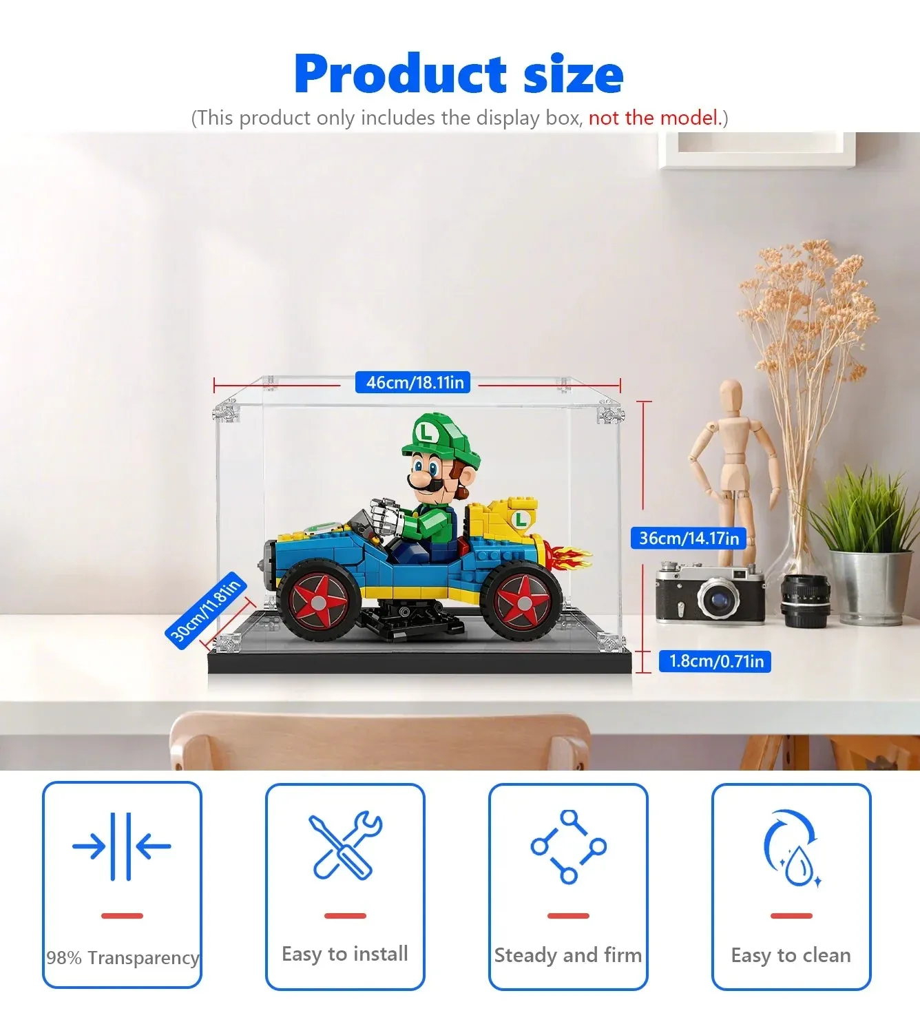 Display Case for LEGO® Super Mario™ Mario Kart™ – Luigi & Mach 8 72050 — 12