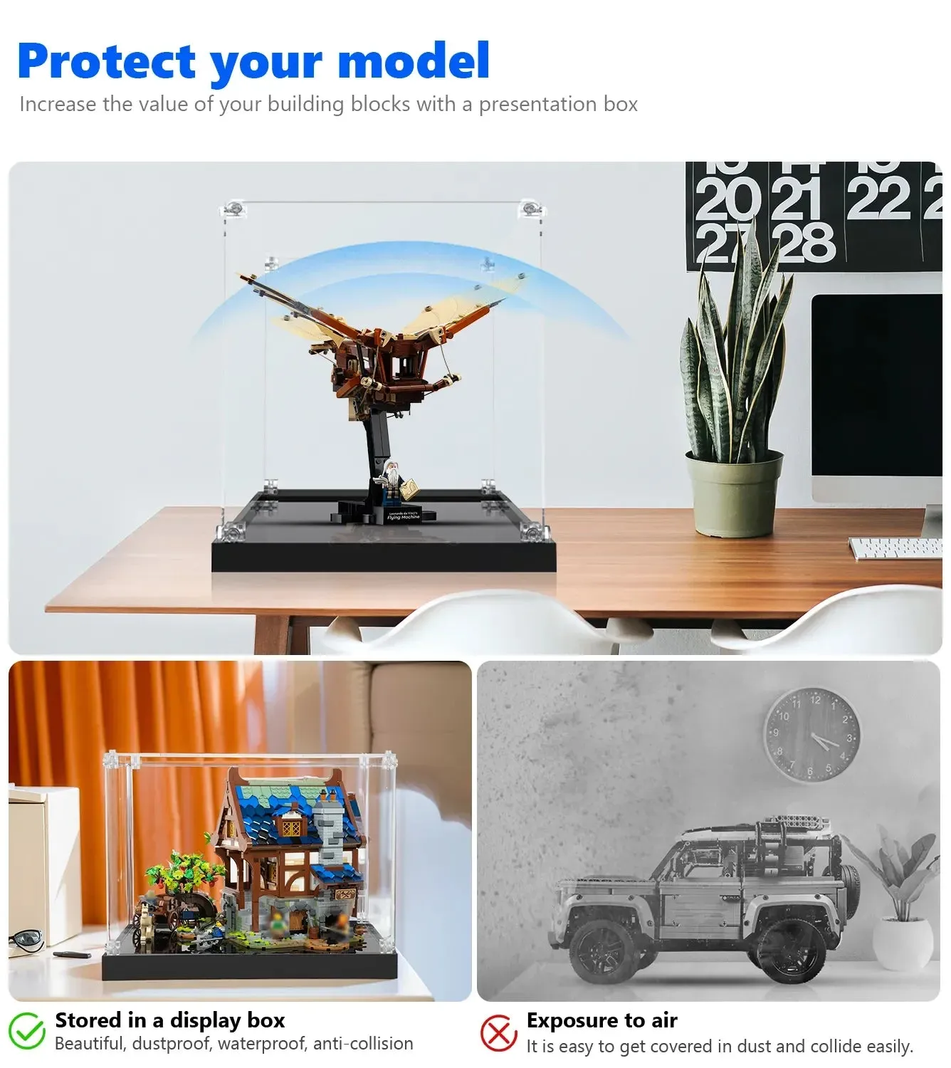 Display case for LEGO Icons Leonardo da Vinci's Flying Machine 10363 — 3