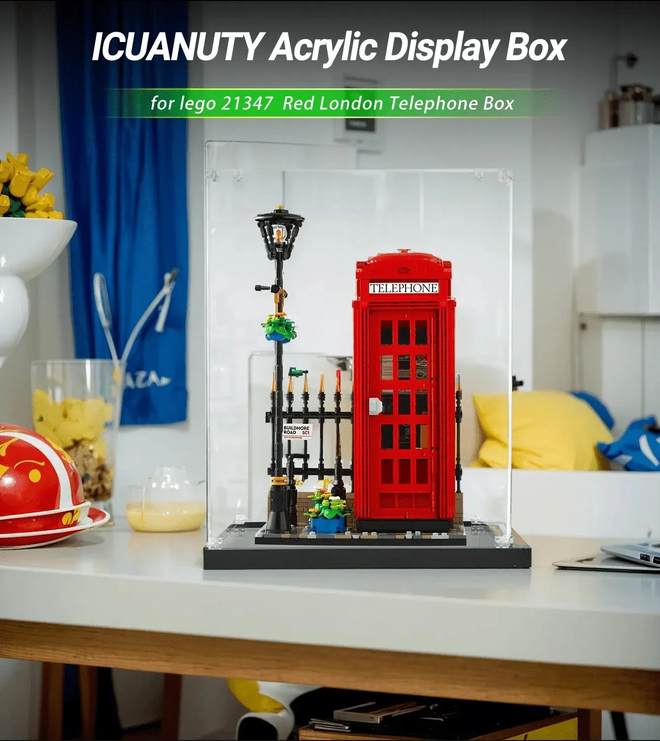 Display case for LEGO Creator Red London Telephone Box 21347 — 3