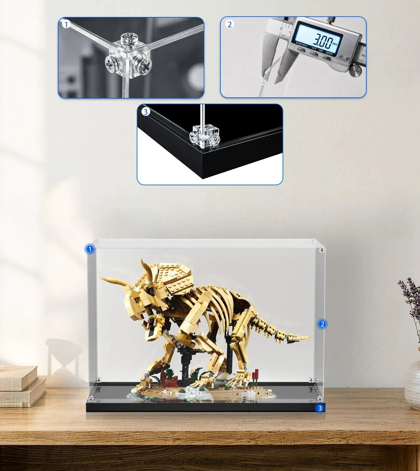 Display Case for LEGO® Dinosaur Fossils: Triceratops (77985) — 7