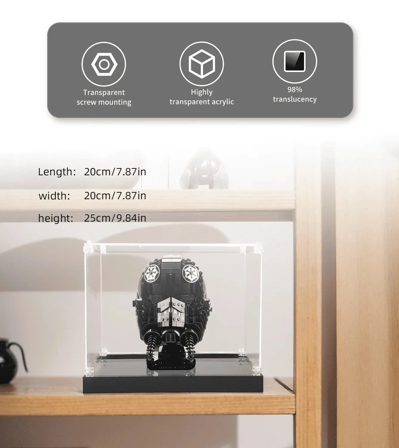 Vitrine für Lego Star Wars TIE Fighter Pilot™ Helmet 75274 — 6