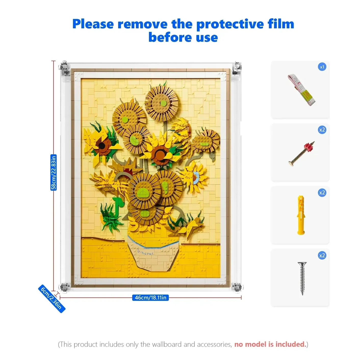 Premium-Wandvitrine für LEGO® Art Vincent van Gogh – Sunflowers 31215 — 9