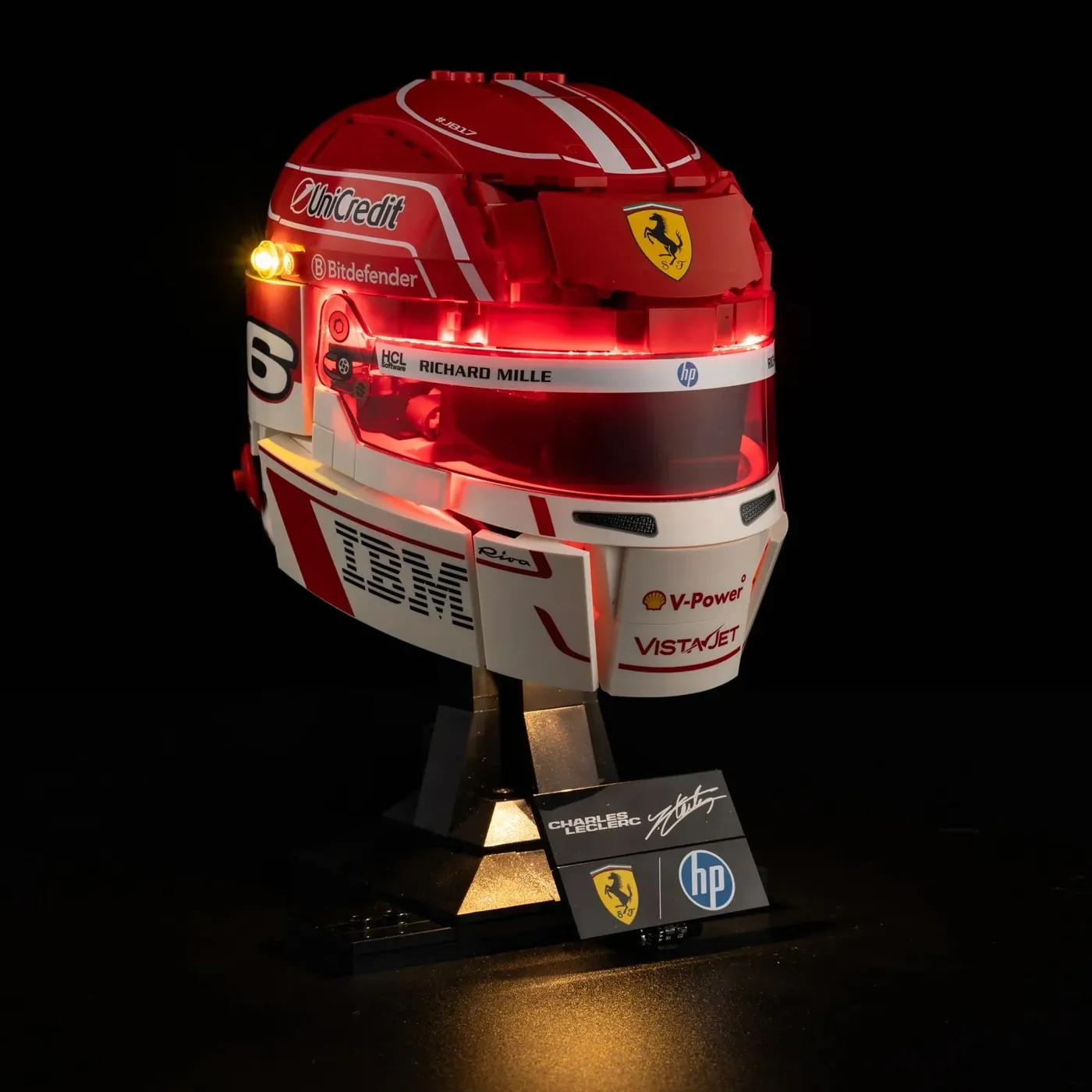 Zestaw oświetlenia Premium kompatybilny z LEGO® Editions Scuderia Ferrari HP Charles Leclerc Helmet 43014 — 6
