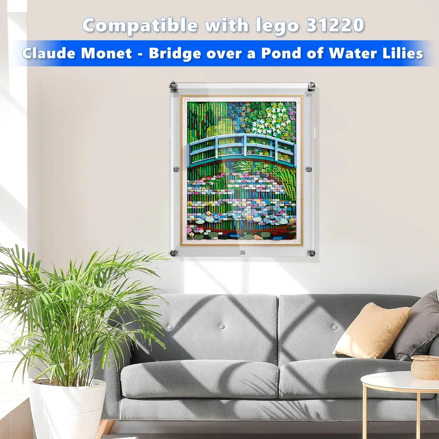 Vitrine kompatibel mit LEGO® Art Claude Monet – Bridge over a Pond of Water Lilies 31220 — 3