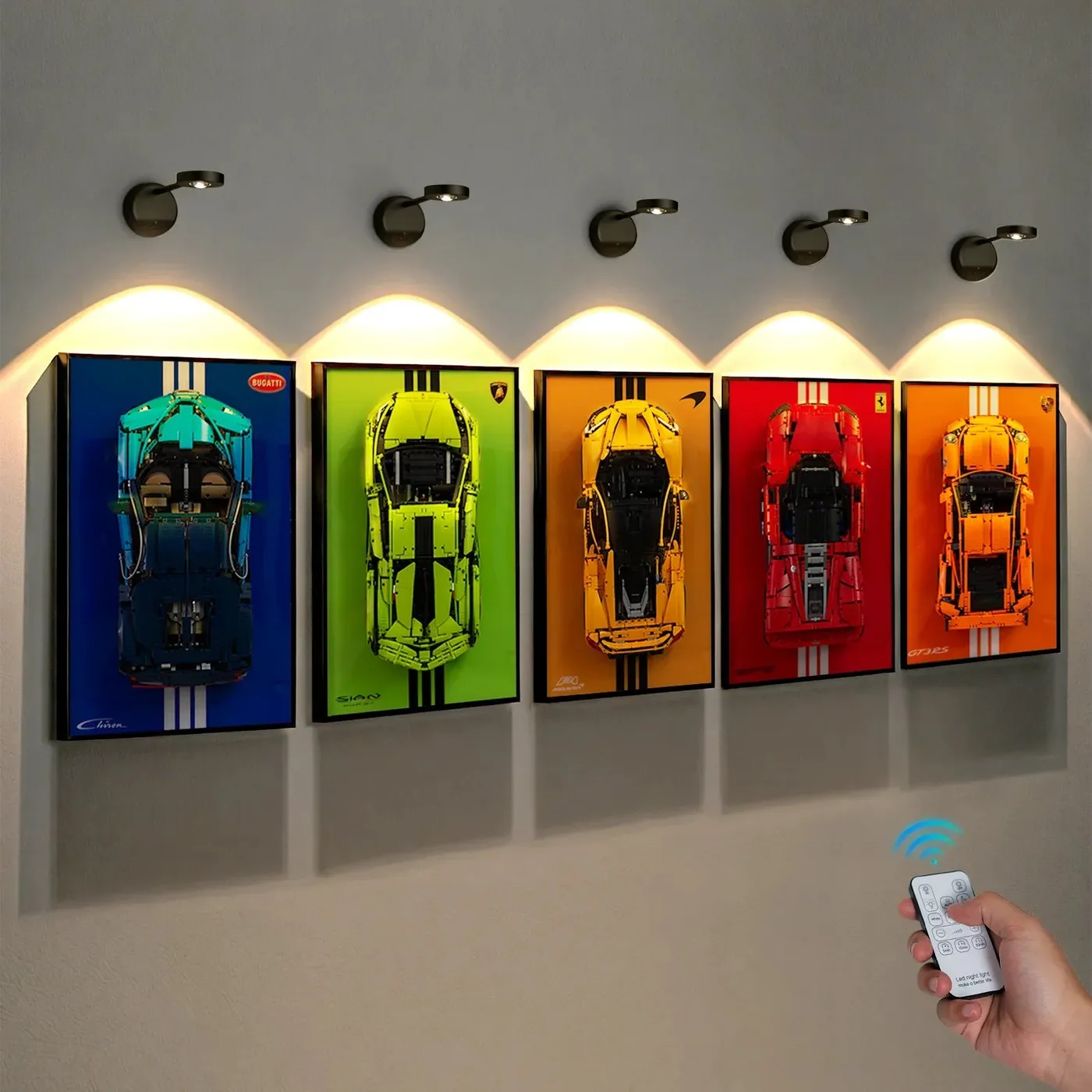 LED-lampa som matchar displayramen | Trådlös uppladdningsbar LED-vägglampa | Fjärrkontroll, rörelsesensor | — 17