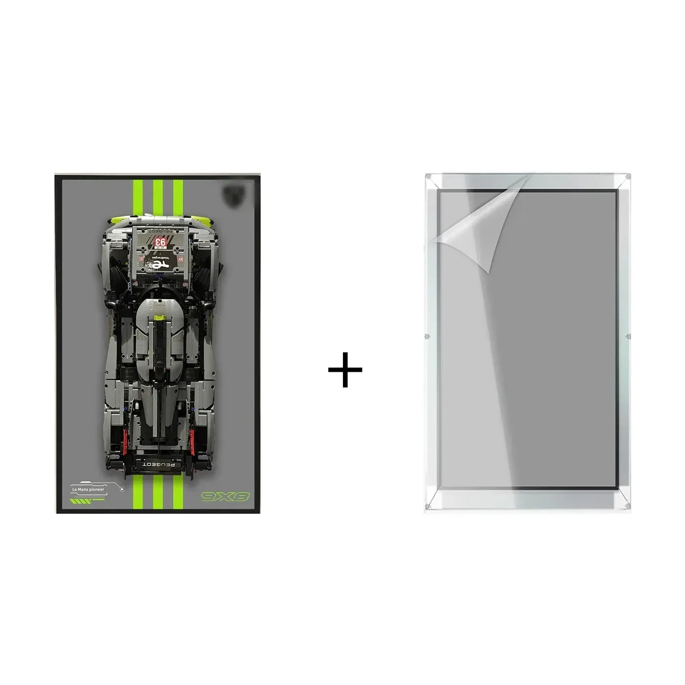 Väggmonterad displayram för LEGO 42156 Technic™ PEUGEOT 9X8 24H Le Mans Hybrid Hypercar — 38