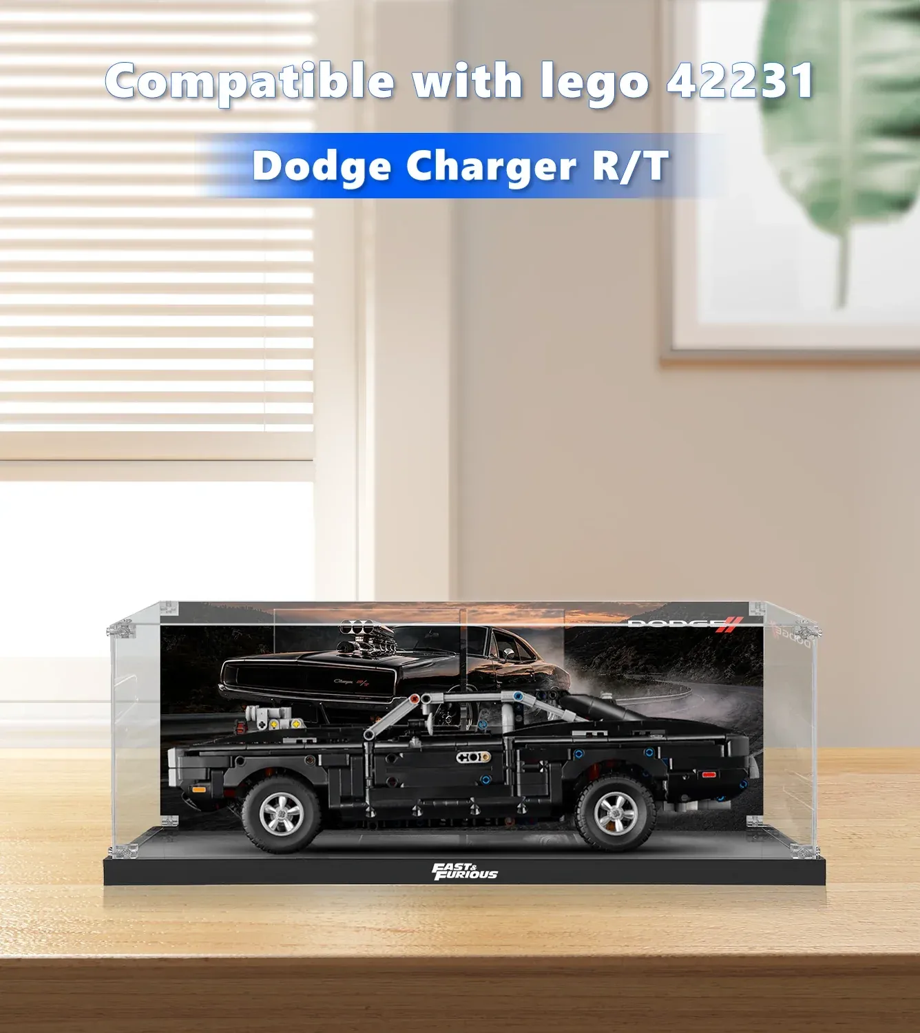 Display Case for LEGO® Technic™ Fast Furious Dodge Charger R/T 42231 — 10