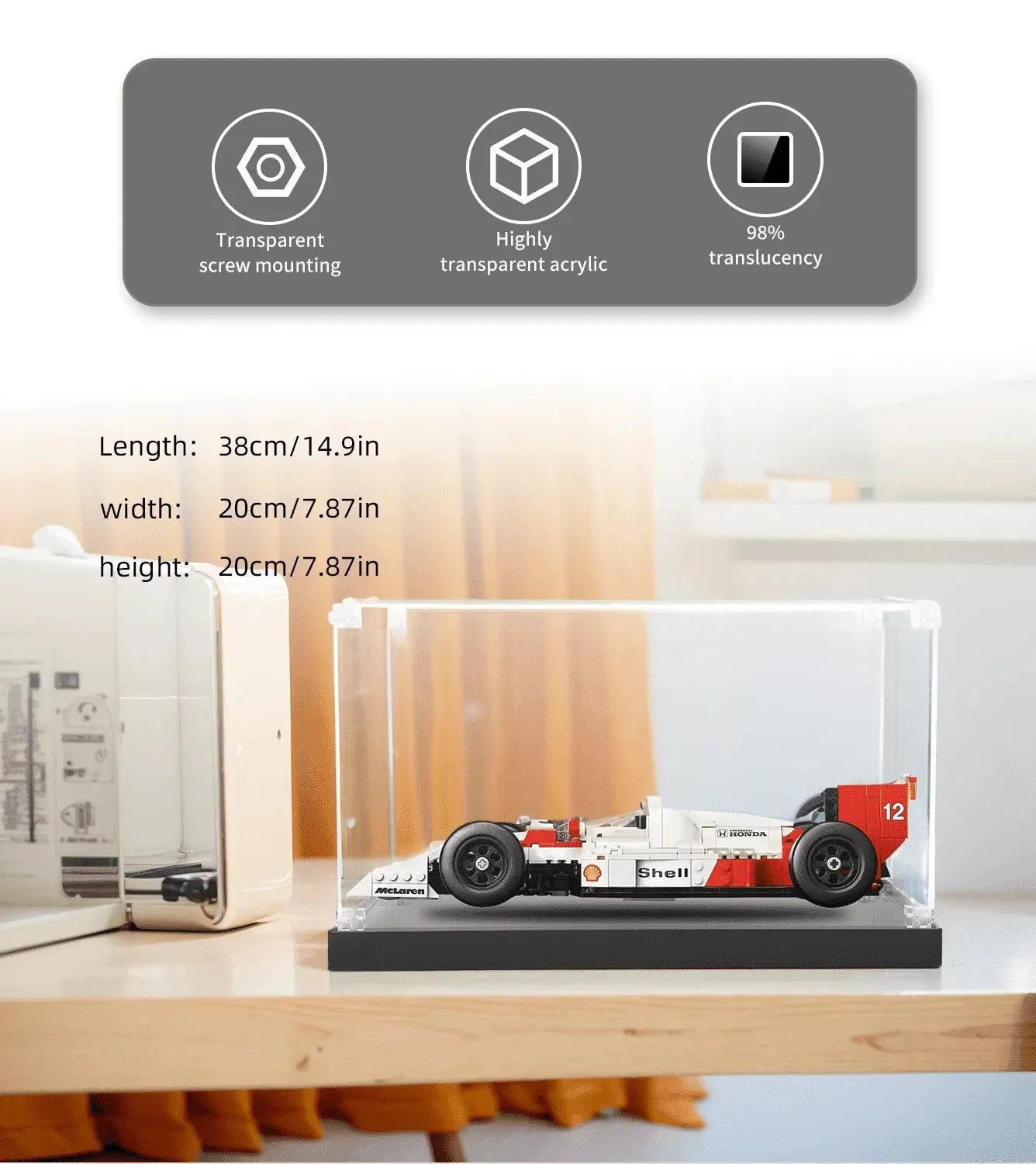Vitrine für LEGO McLaren MP4/4 & Ayrton Senna 10330 — 5