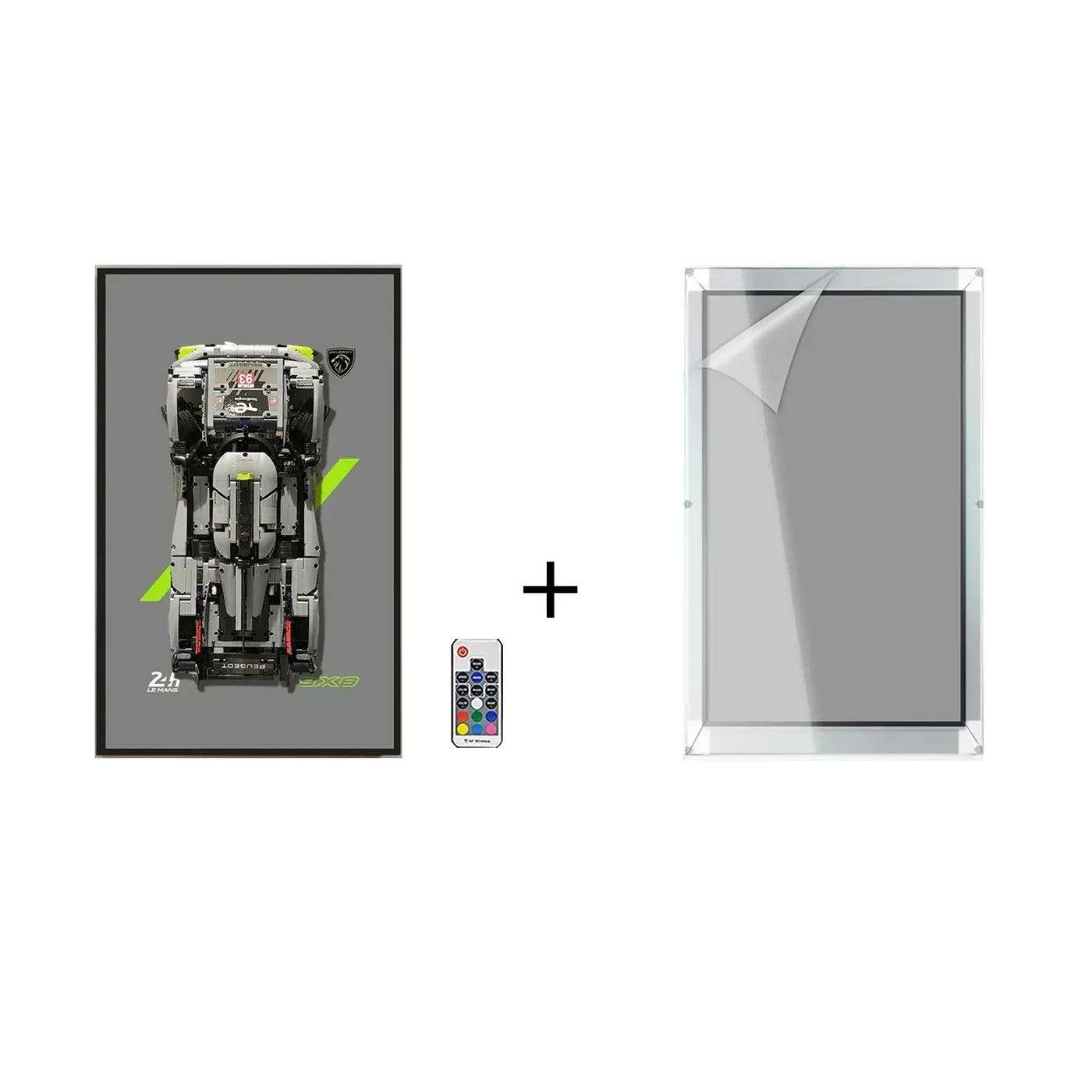Väggmonterad displayram för LEGO 42156 Technic™ PEUGEOT 9X8 24H Le Mans Hybrid Hypercar — 27