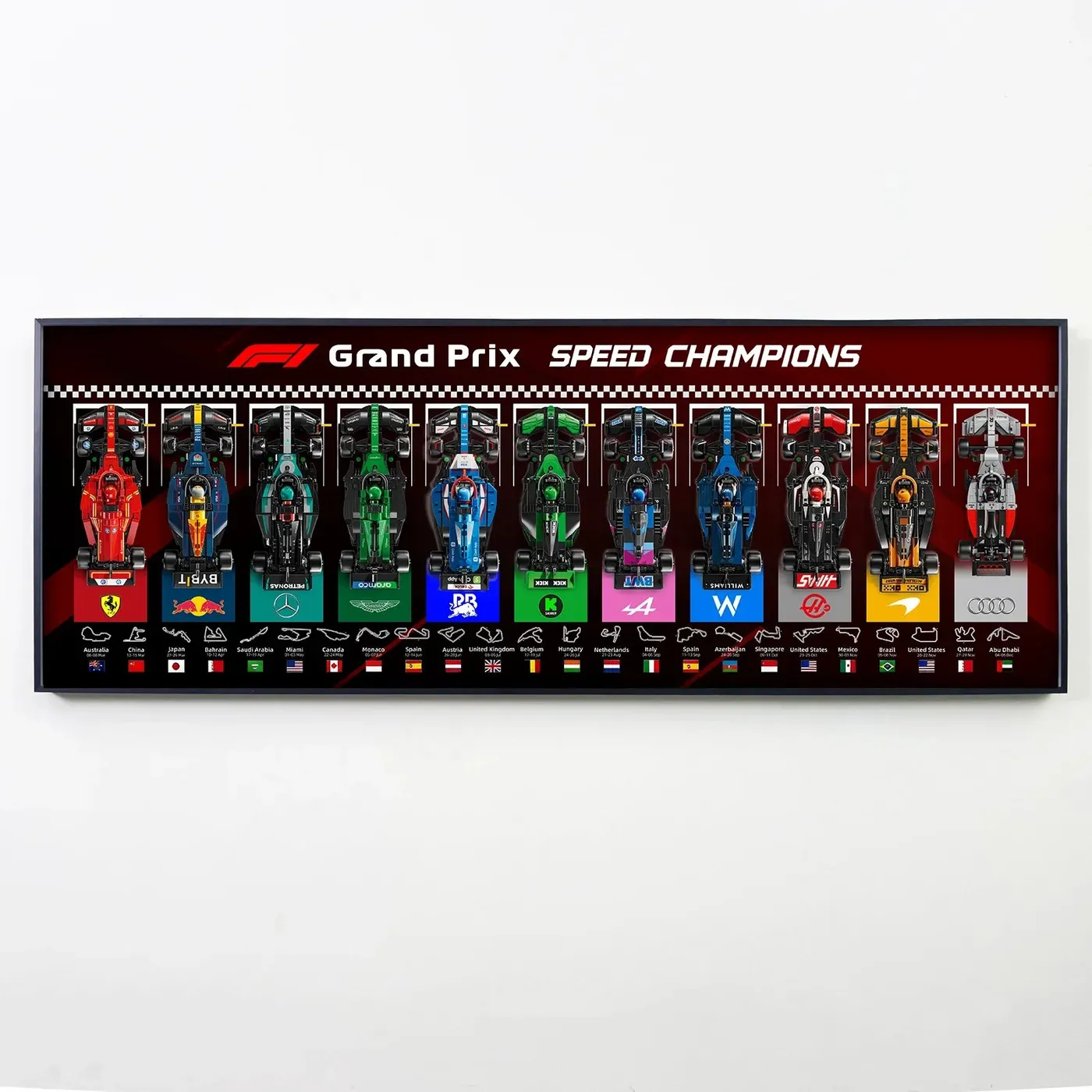 Sieninis eksponavimo rėmas LEGO Speed Champions F1 serijai / horizontalus, naujiena 2026