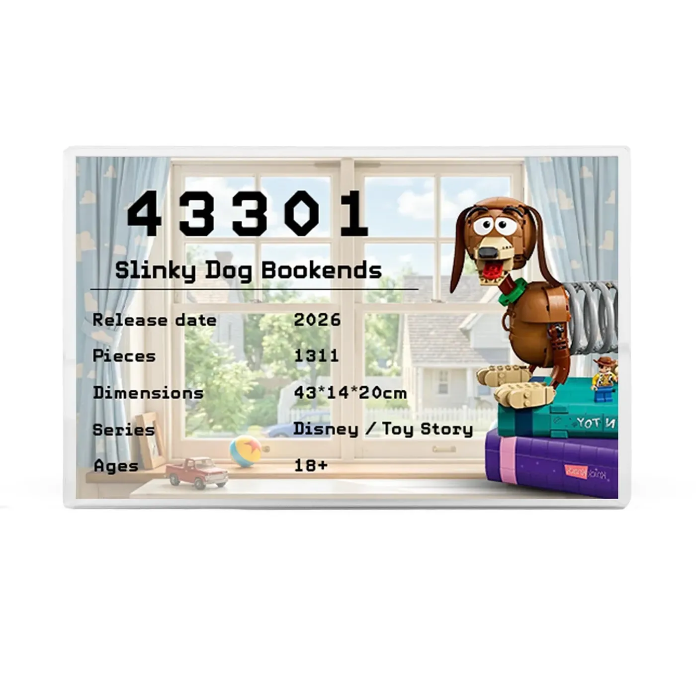 Displayschild für LEGO® Disney Toy Story Slinky Dog Bookends (43301)