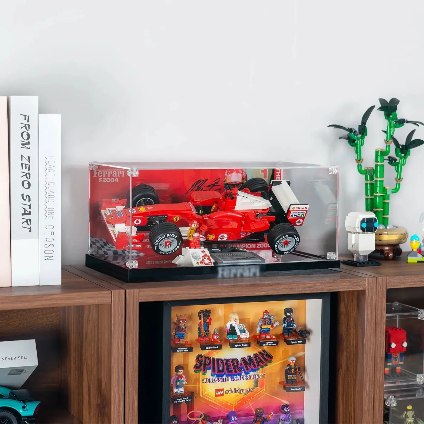 Display Case for LEGO® Icons F1 Legends Collection (McLaren MP4/4 10330, Williams FW14B 10353, Ferrari F2004 11375) — 10