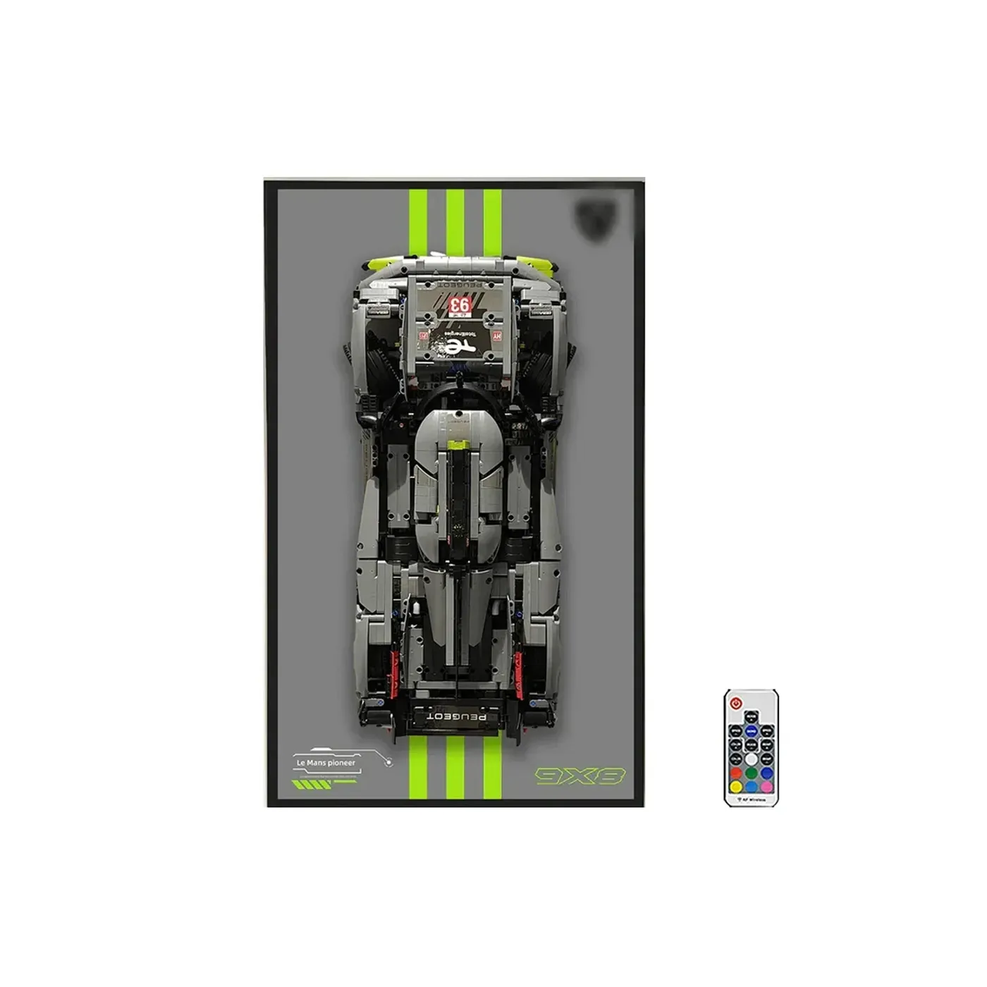 Väggmonterad displayram för LEGO 42156 Technic™ PEUGEOT 9X8 24H Le Mans Hybrid Hypercar — 40