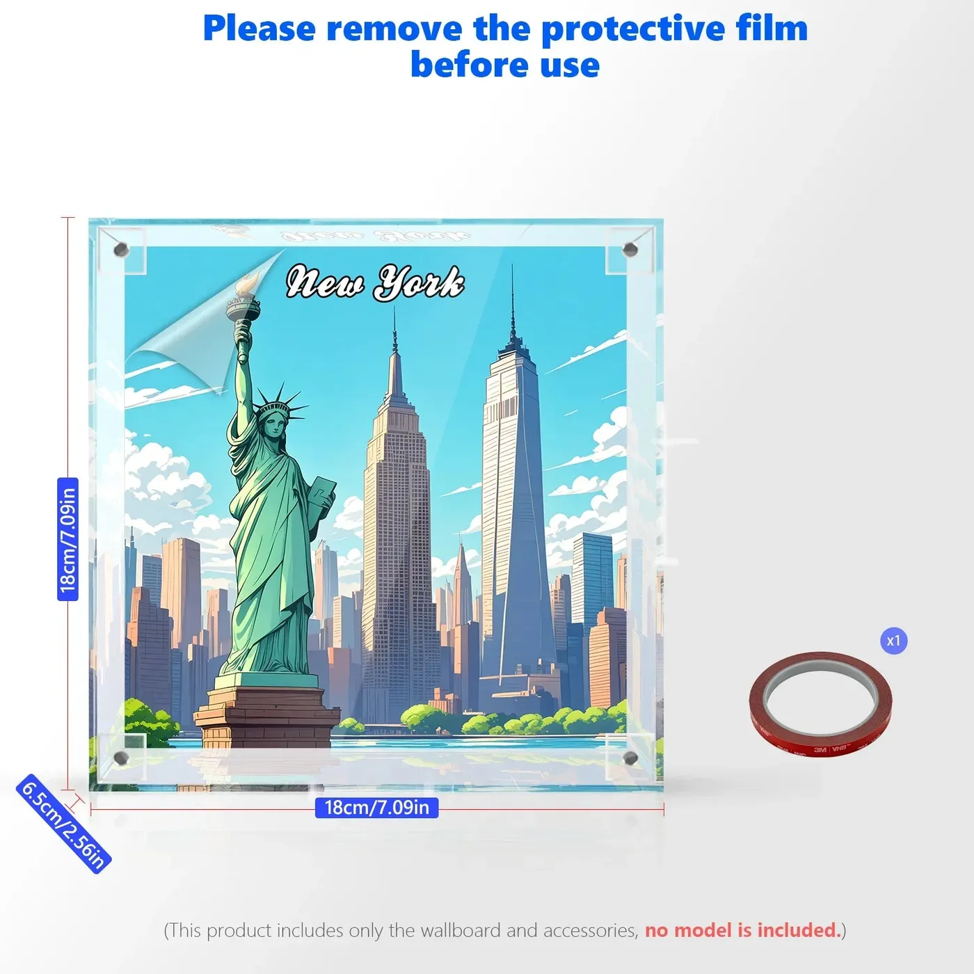 Displayrahmen für LEGO New York Postcard 40519 aus einteiligem Acryl – 3D-Wandbild & Schreibtisch-Vitrine — 2