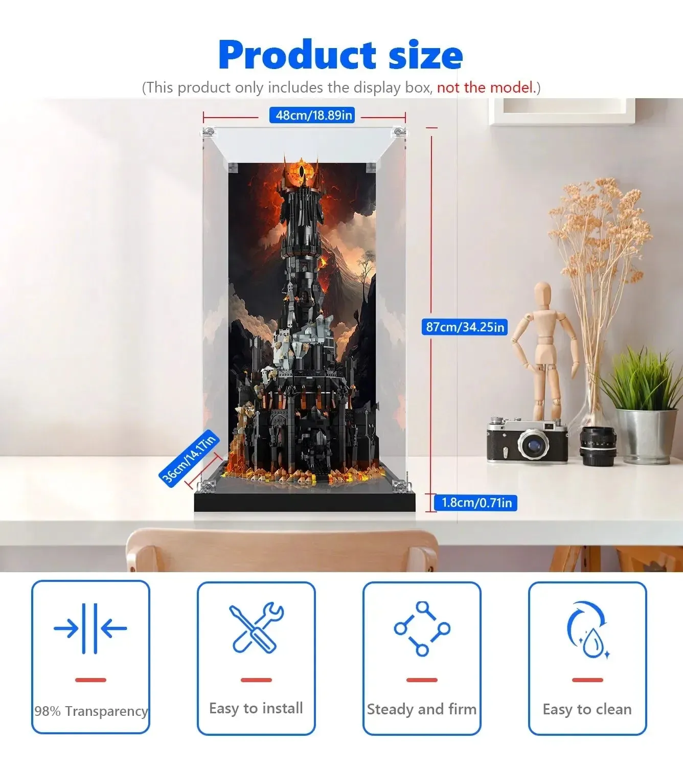 Exklusiv akrylmonter för LEGO® Icons The Lord of the Rings: Barad-dûr™ (10333) — 7